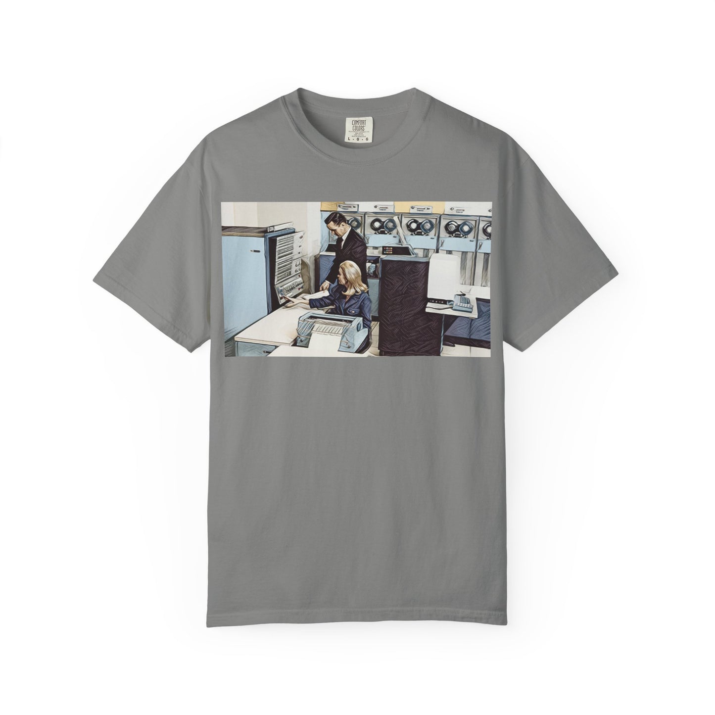 Classic Mainframe T-Shirt with control panel on back - Print Art Color