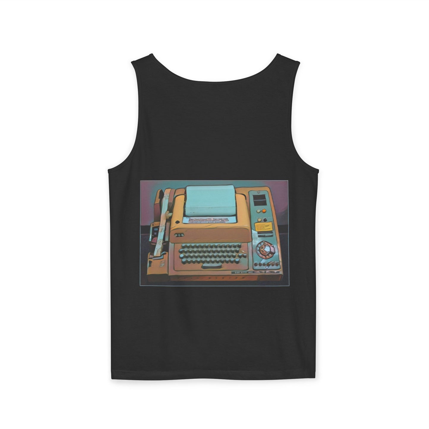 Mini Computer Inspired Tank Top | Unisex Retro Graphic Tee for Tech Lovers, Summer Fashion, Gift for Nerds, Festival Wear, 80s Style