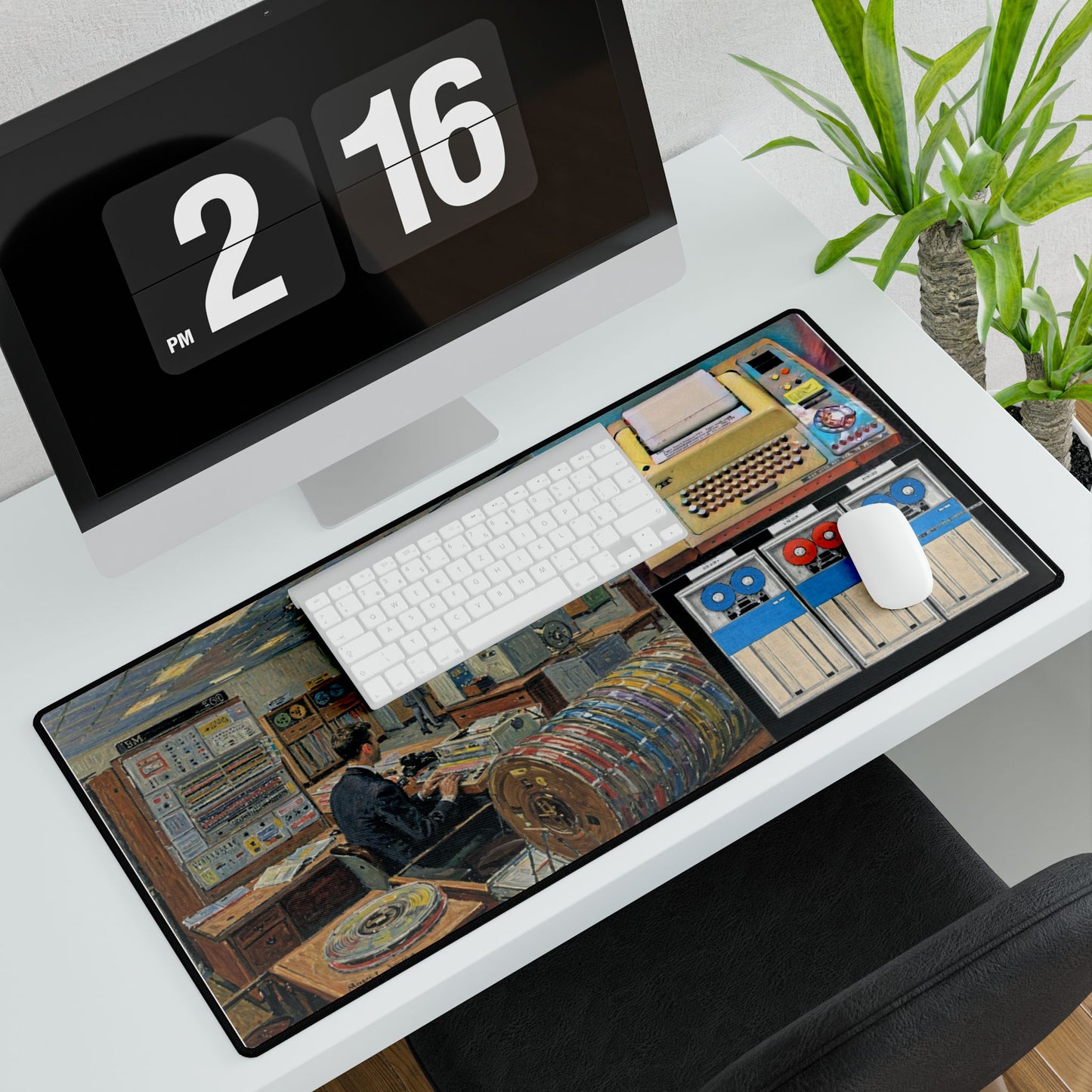 Mainframe Inspired Office Desk Mat, Retro Desk Pad, Unique Workspace Decor, Computer Accessories, Gift for Professionals