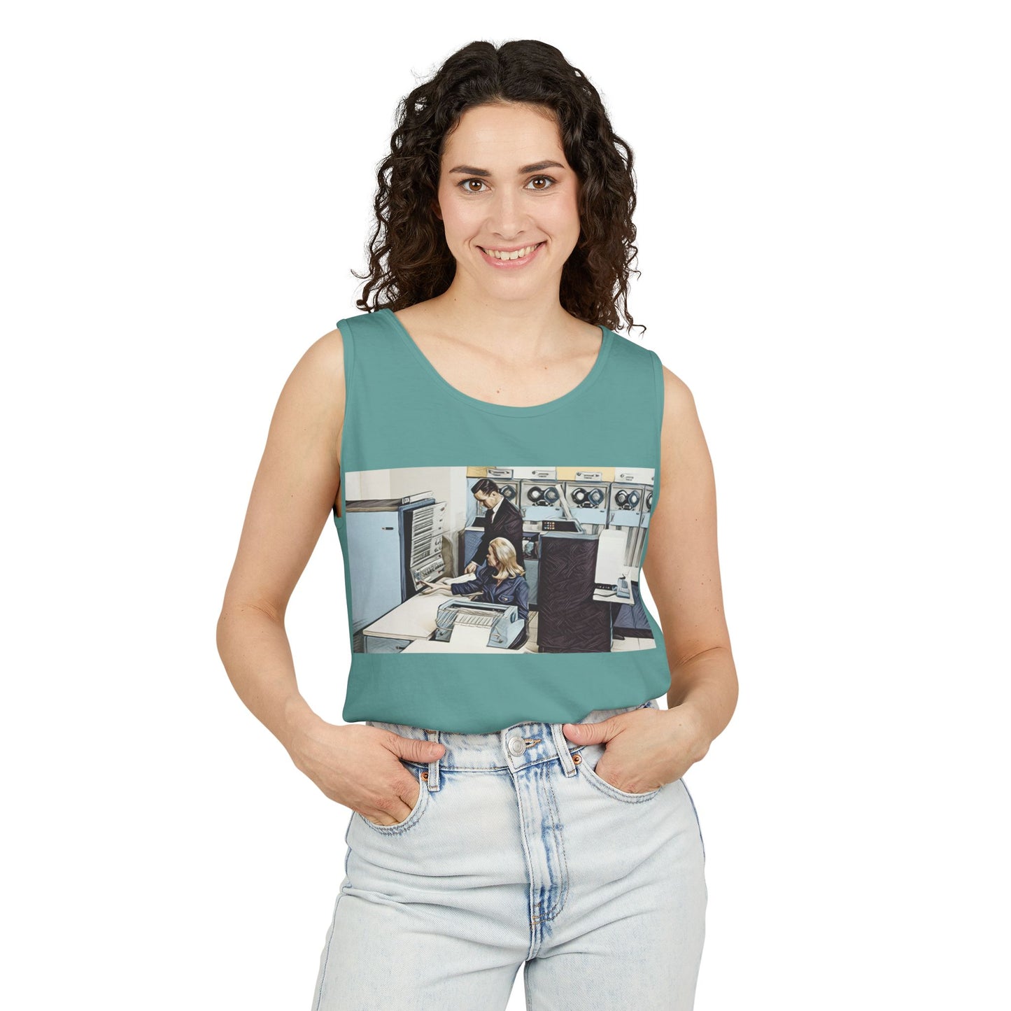 Mainframe Inspired Tank Top | Unisex Retro Graphic Tee for Tech Lovers, Summer Fashion, Gift for Nerds, Festival Wear, 80s Style