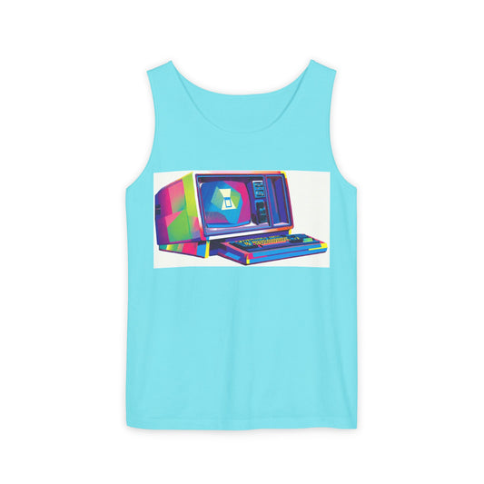 Business Machine Tank Top | Unisex Retro Graphic Tee for Tech Lovers, Summer Fashion, Gift for Nerds, Festival Wear, 80s Style