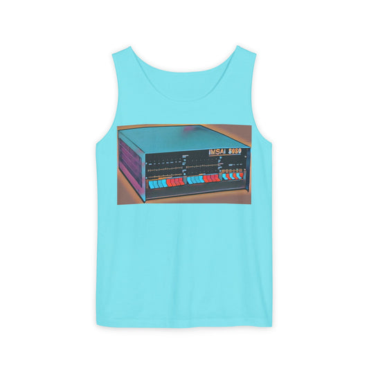 IMSAI 8080 Inspired Tank Top | Unisex Retro Graphic Tee for Tech Lovers, Summer Fashion, Gift for Nerds, Festival Wear, 80s Style
