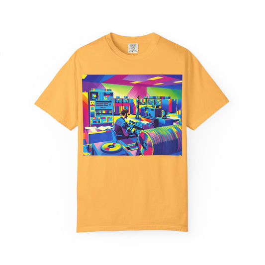 Classic Mainframe Computer with teletype on back T-Shirt - Modern Art Multi-Color