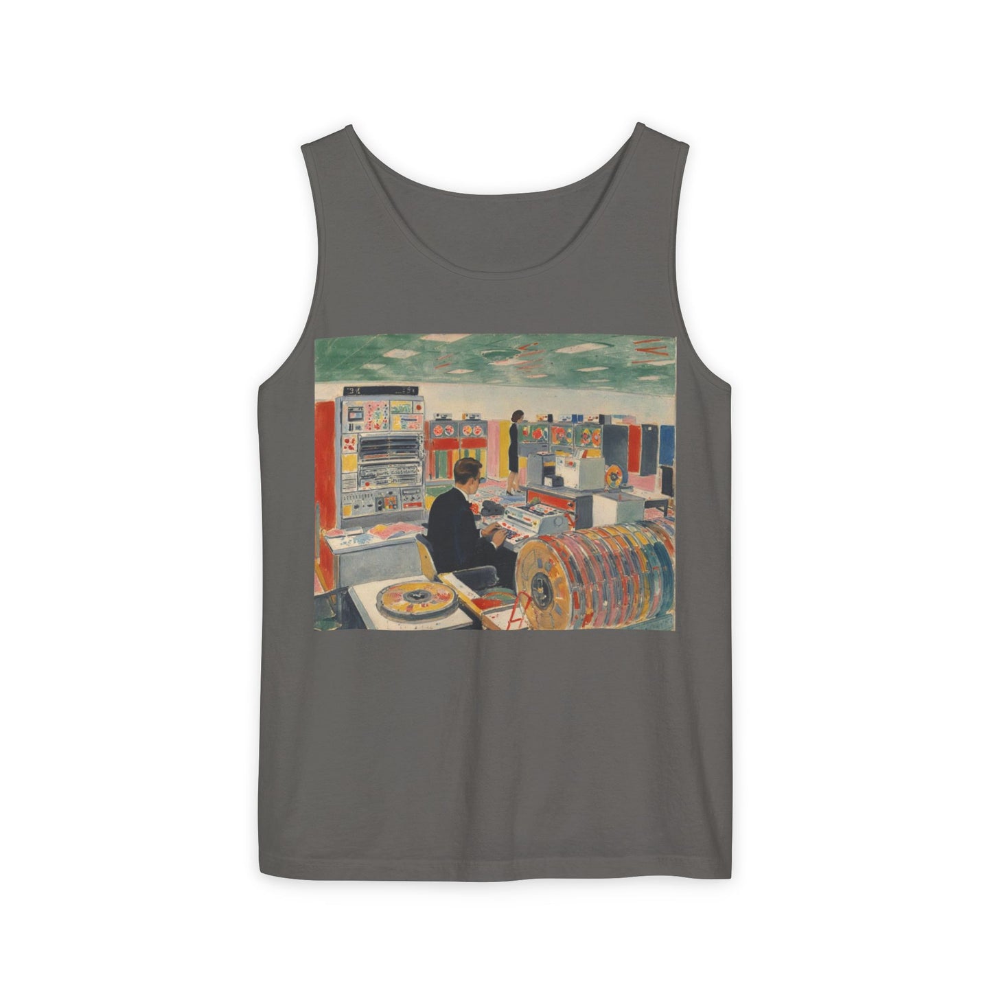 Mainframe Inspired #2 Tank Top | Unisex Retro Graphic Tee for Tech Lovers, Summer Fashion, Gift for Nerds, Festival Wear, 80s Style