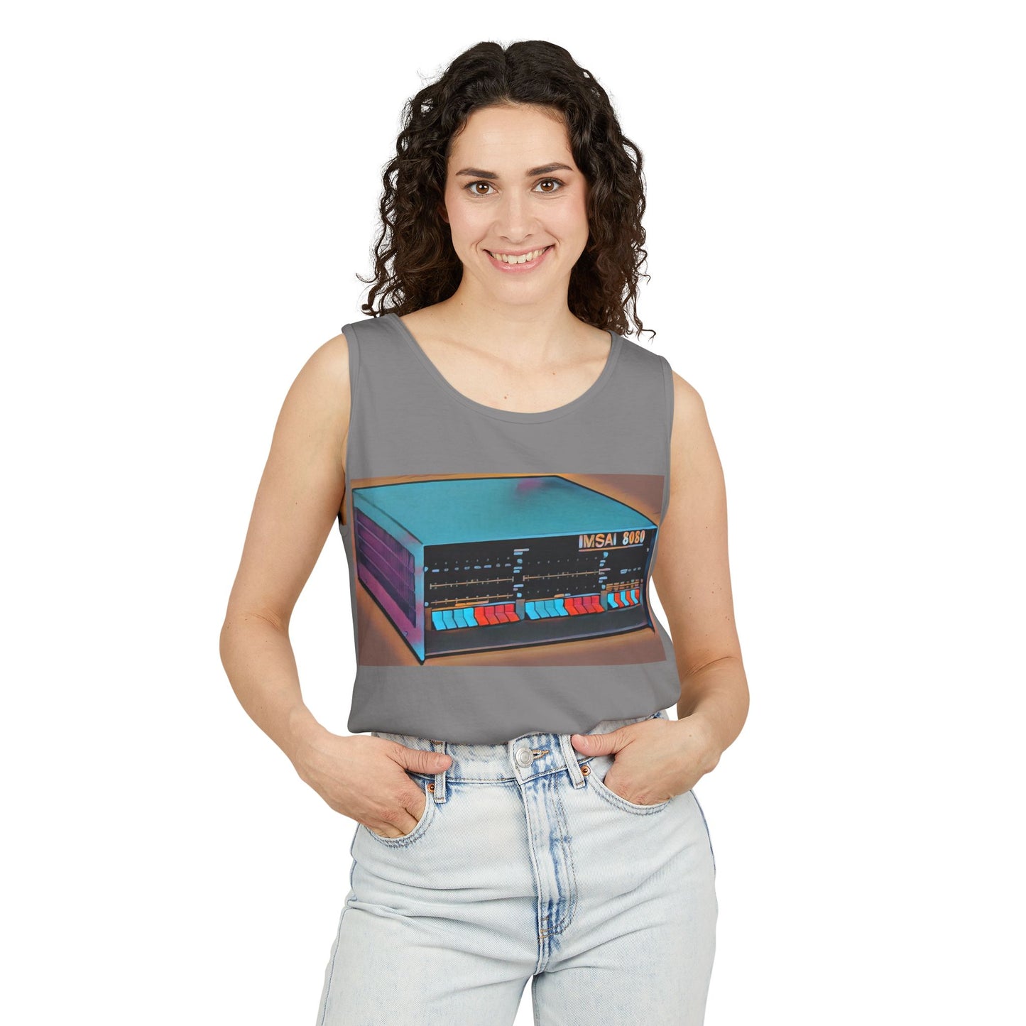 IMSAI 8080 Inspired Tank Top | Unisex Retro Graphic Tee for Tech Lovers, Summer Fashion, Gift for Nerds, Festival Wear, 80s Style