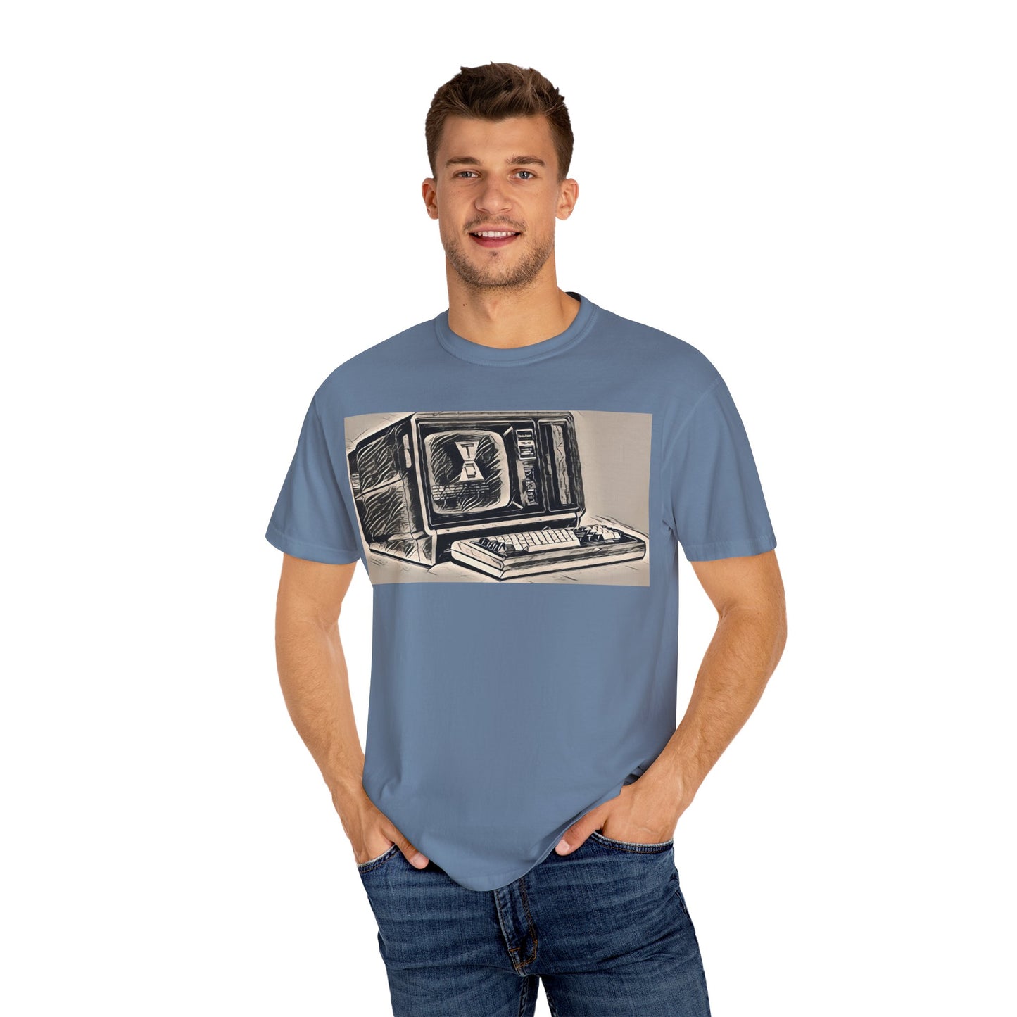 Classic Business Machine With Floppy Disk Bay T-Shirt - Ink Art Monochrome