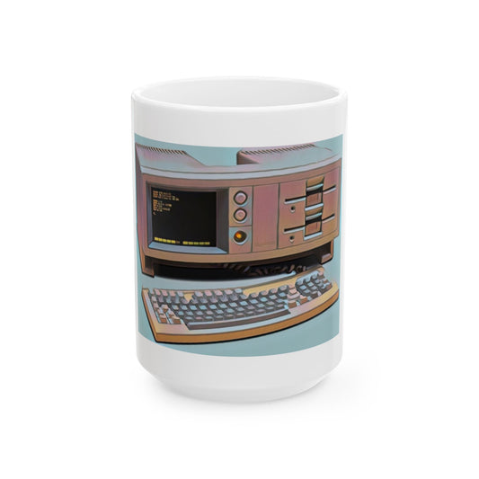 Vintage Computer Ceramic Mug | Hyperion Portable PC Modern Art Color Design | Perfect for Tech Lovers