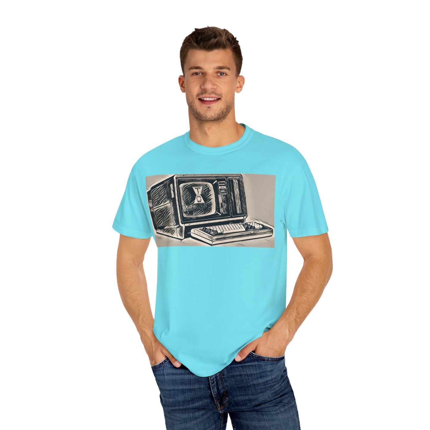 Classic Business Machine With Floppy Disk Bay T-Shirt - Ink Art Monochrome