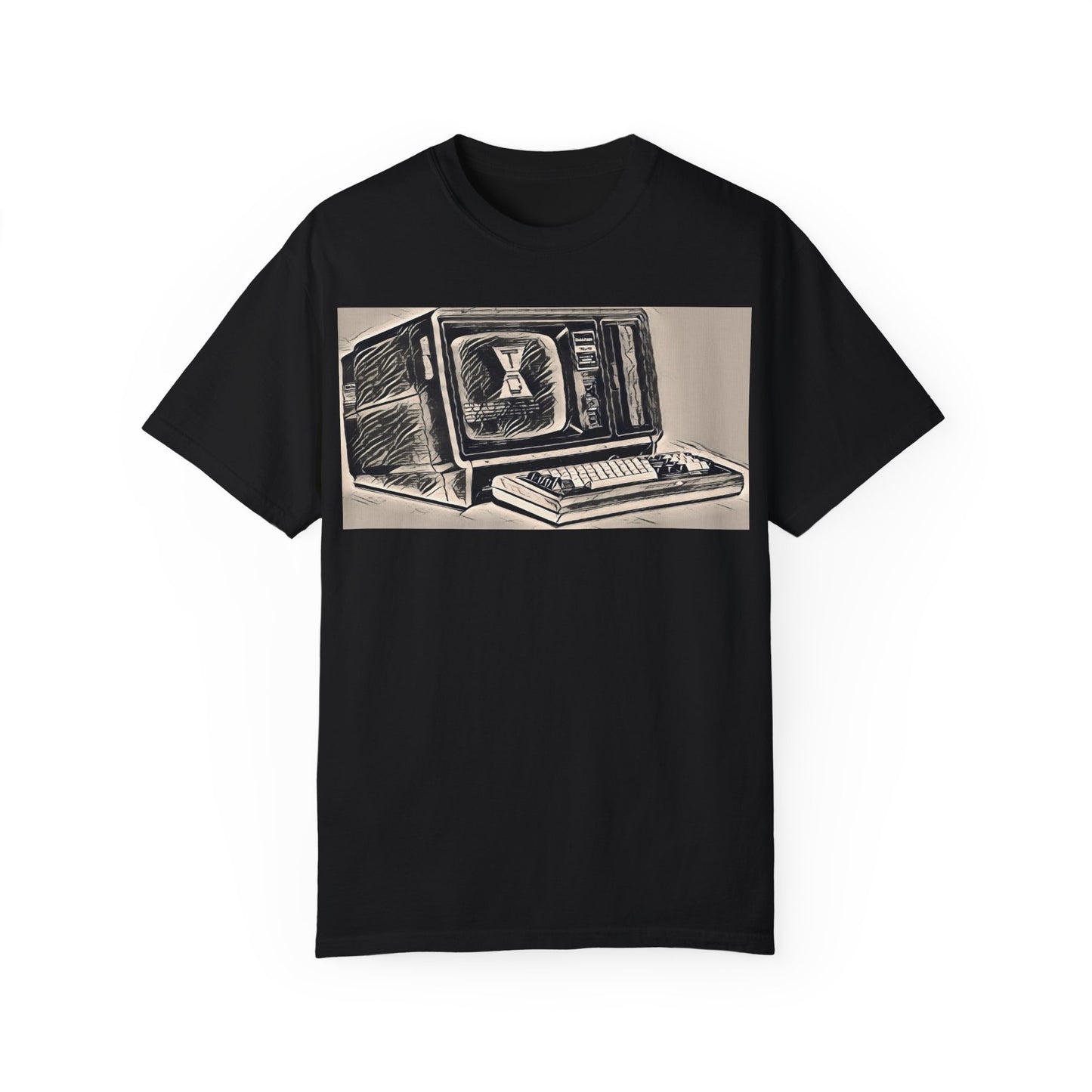 Classic Business Machine With Floppy Disk Bay T-Shirt - Ink Art Monochrome