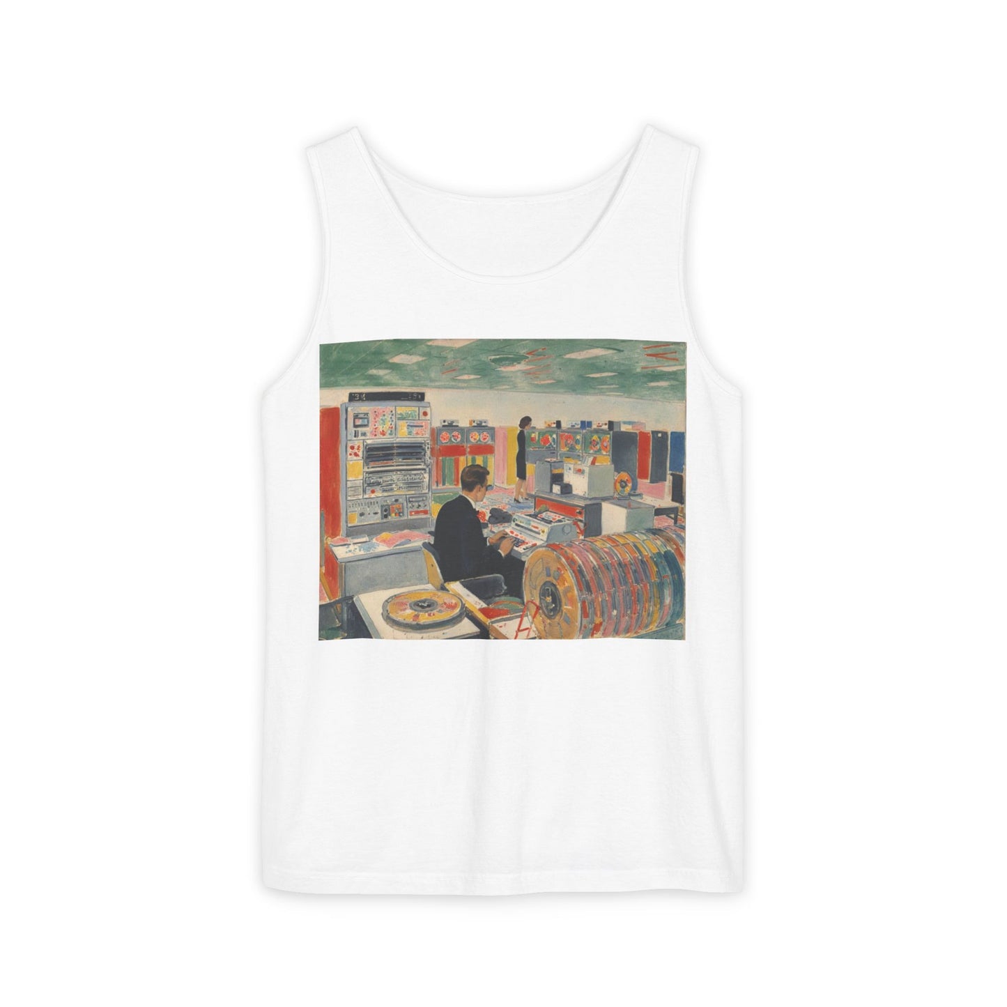 Mainframe Inspired #2 Tank Top | Unisex Retro Graphic Tee for Tech Lovers, Summer Fashion, Gift for Nerds, Festival Wear, 80s Style