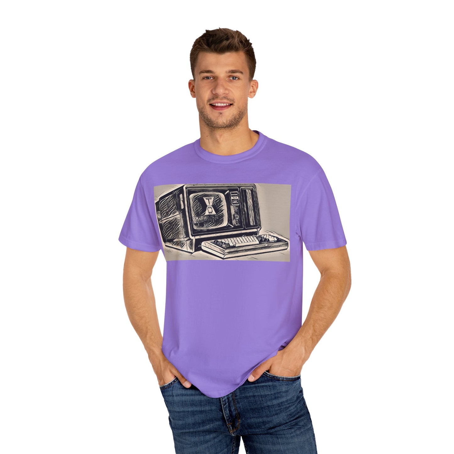 Classic Business Machine With Floppy Disk Bay T-Shirt - Ink Art Monochrome