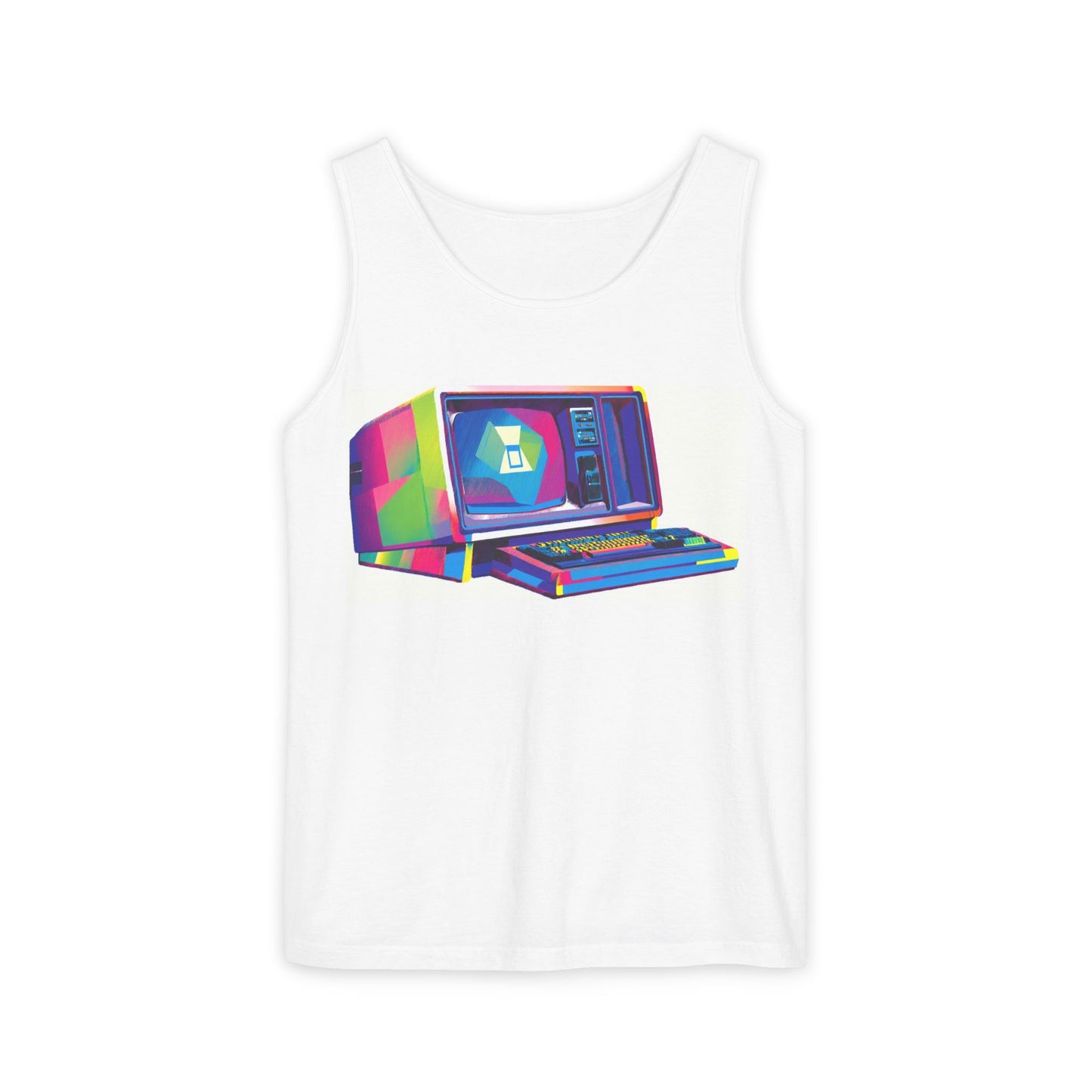 Business Machine Tank Top | Unisex Retro Graphic Tee for Tech Lovers, Summer Fashion, Gift for Nerds, Festival Wear, 80s Style