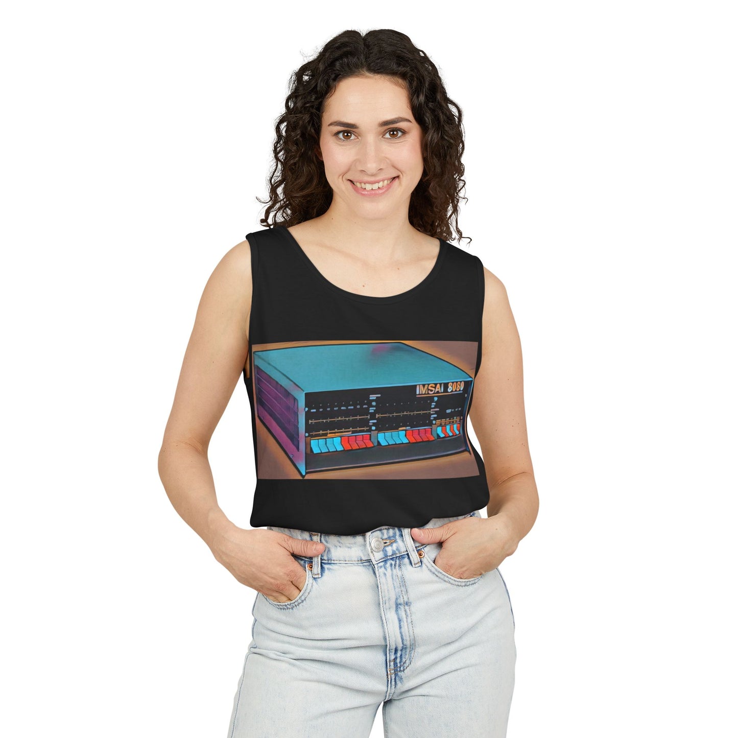 IMSAI 8080 Inspired Tank Top | Unisex Retro Graphic Tee for Tech Lovers, Summer Fashion, Gift for Nerds, Festival Wear, 80s Style