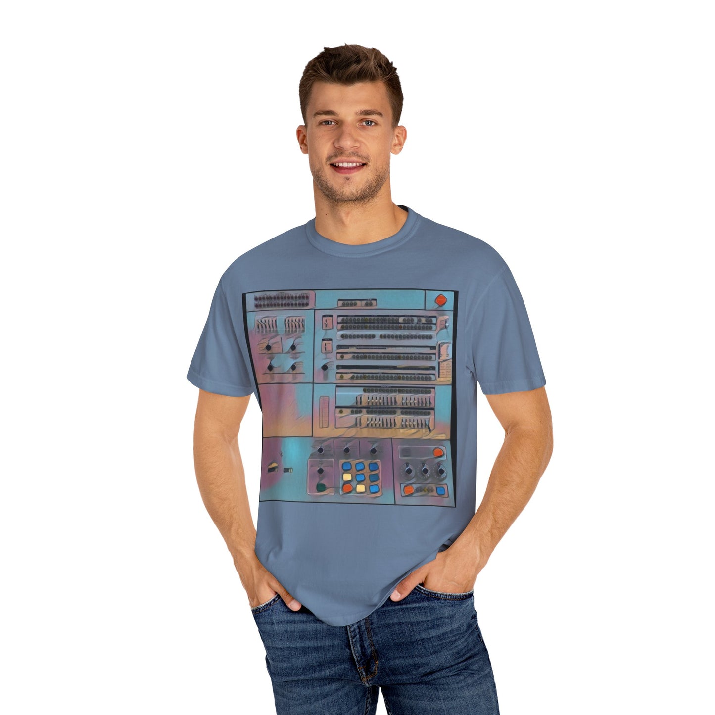 Classic Mainframe Computer Control Panel T-Shirt - Print Art Color