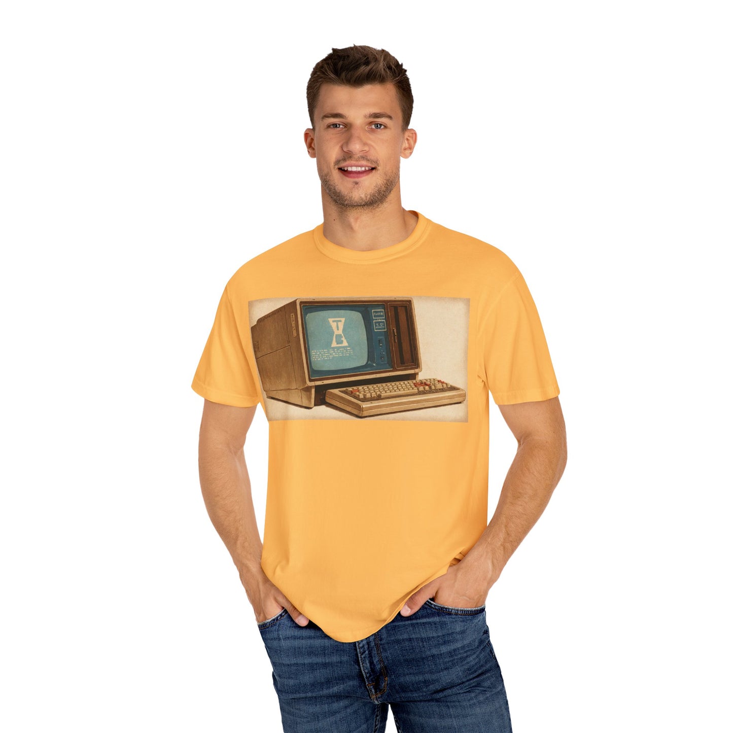 Classic Business Machine With Floppy Disk Bay T-Shirt - Mixed Art Sepia