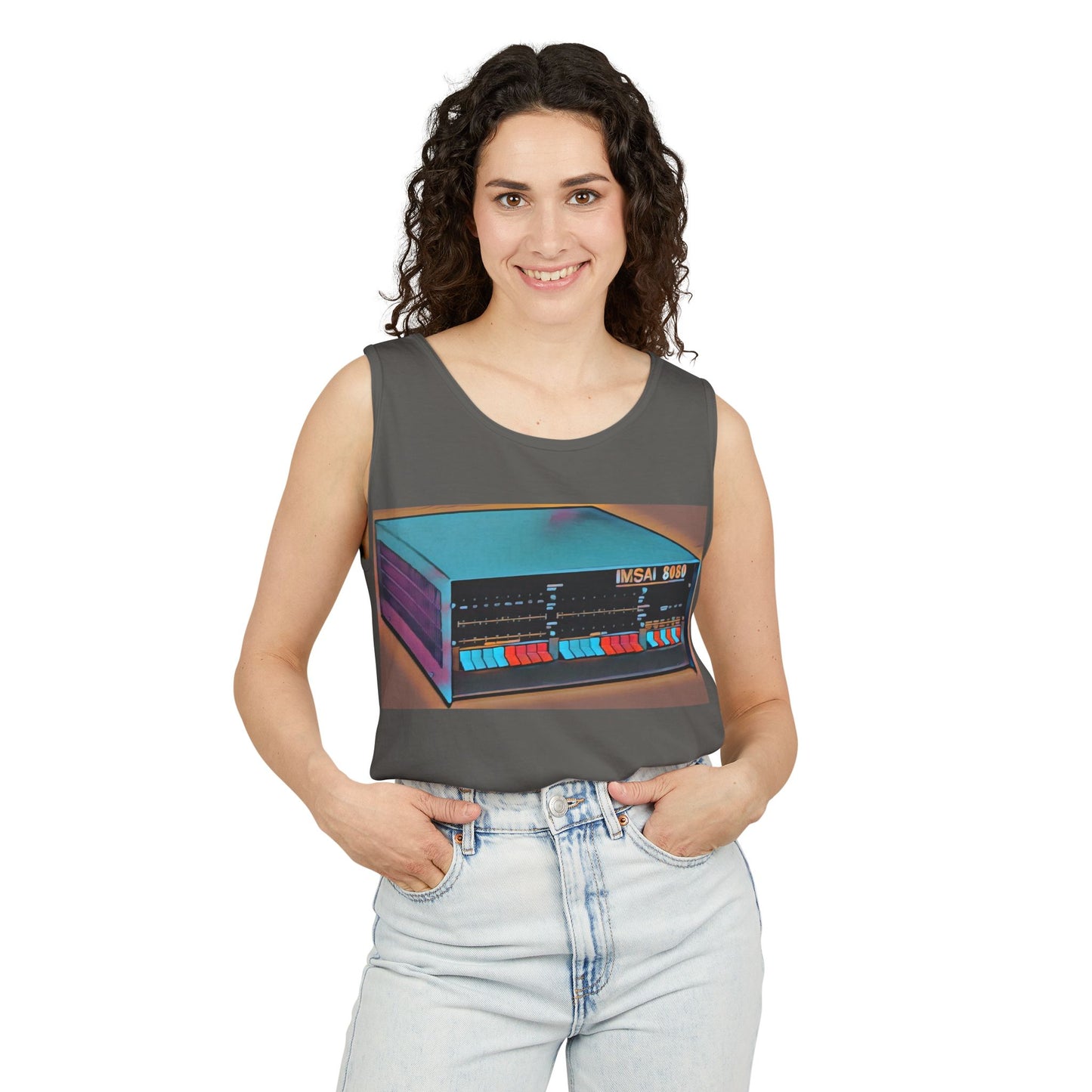 IMSAI 8080 Inspired Tank Top | Unisex Retro Graphic Tee for Tech Lovers, Summer Fashion, Gift for Nerds, Festival Wear, 80s Style