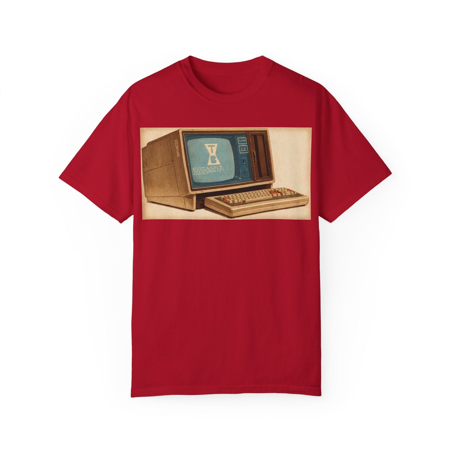 Classic Business Machine With Floppy Disk Bay T-Shirt - Mixed Art Sepia