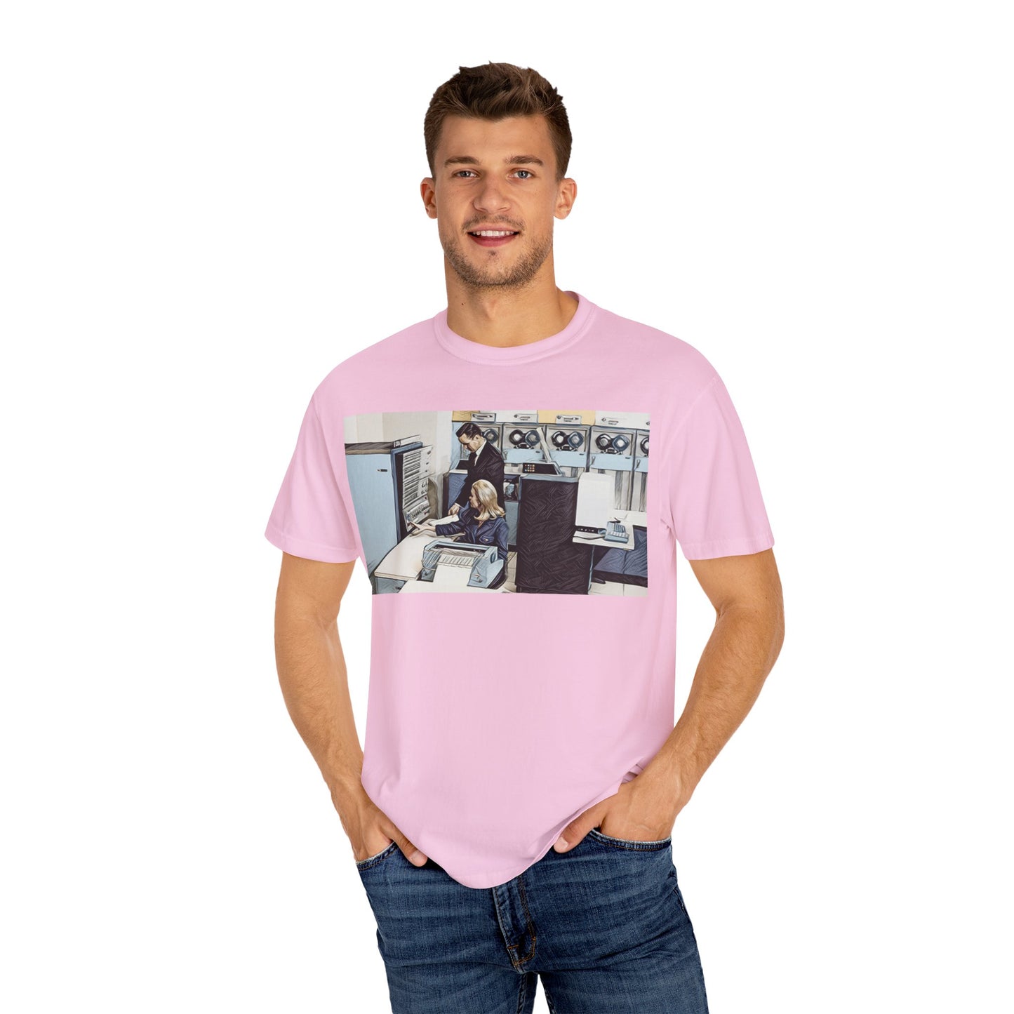 Classic Mainframe T-Shirt with control panel on back - Print Art Color
