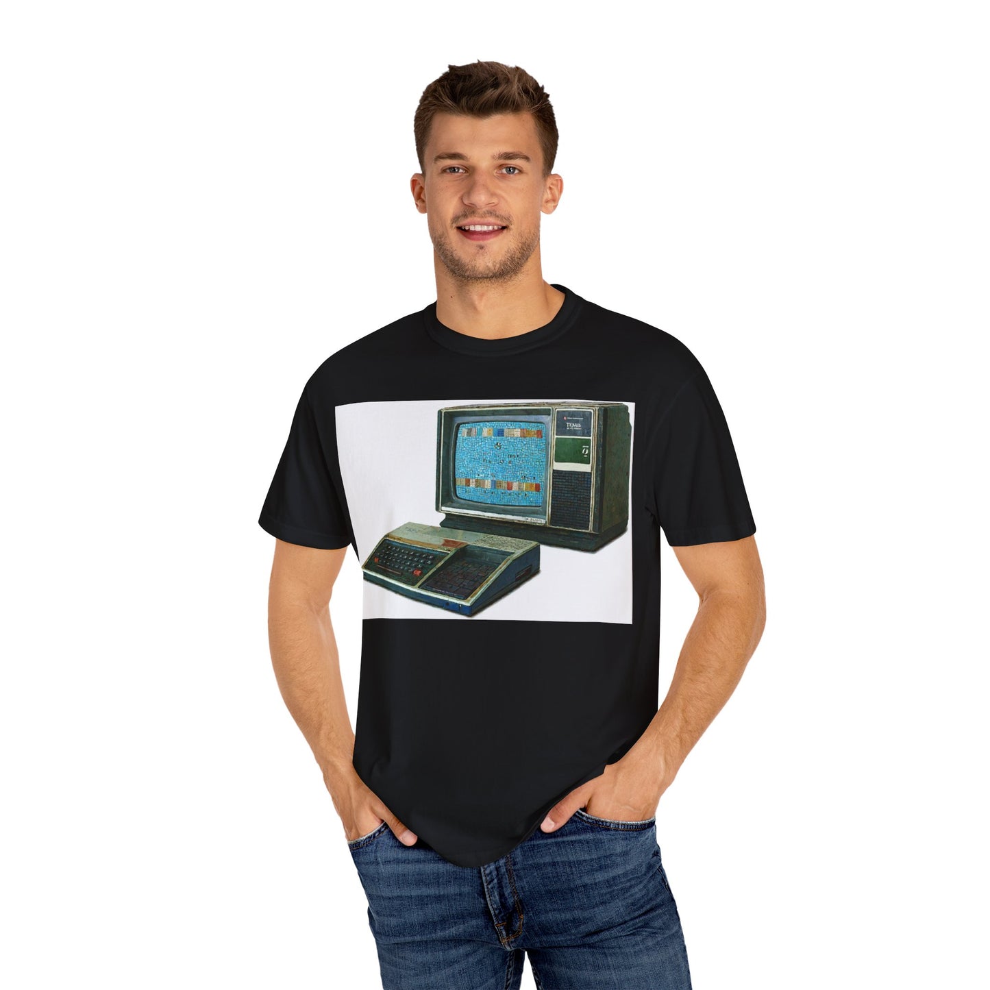 TI 99/4A Home Computer T-Shirt | Mosaic Art Color | Ideal for tech enthusiasts and collectors