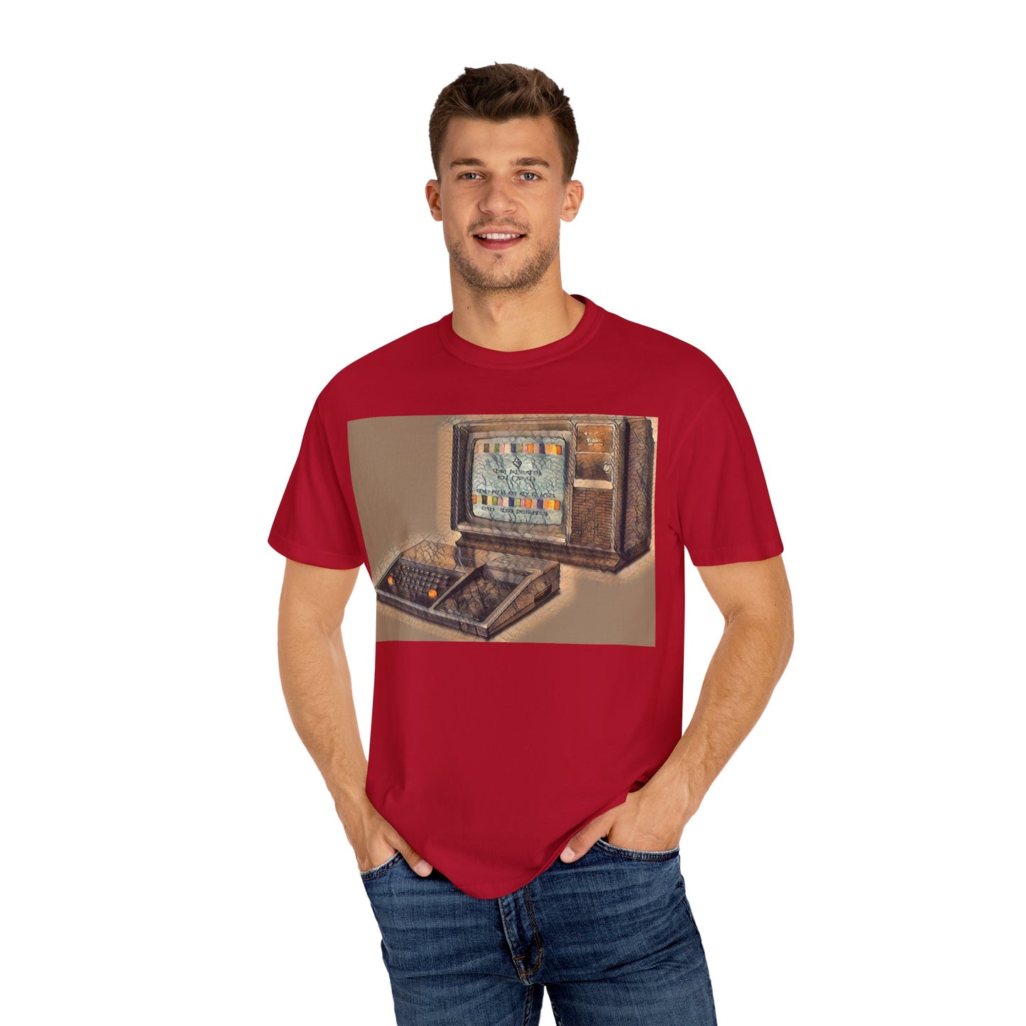 TI 99/4A Home Computer T-Shirt | Sepia/Color Art | Ideal for tech enthusiasts and collectors