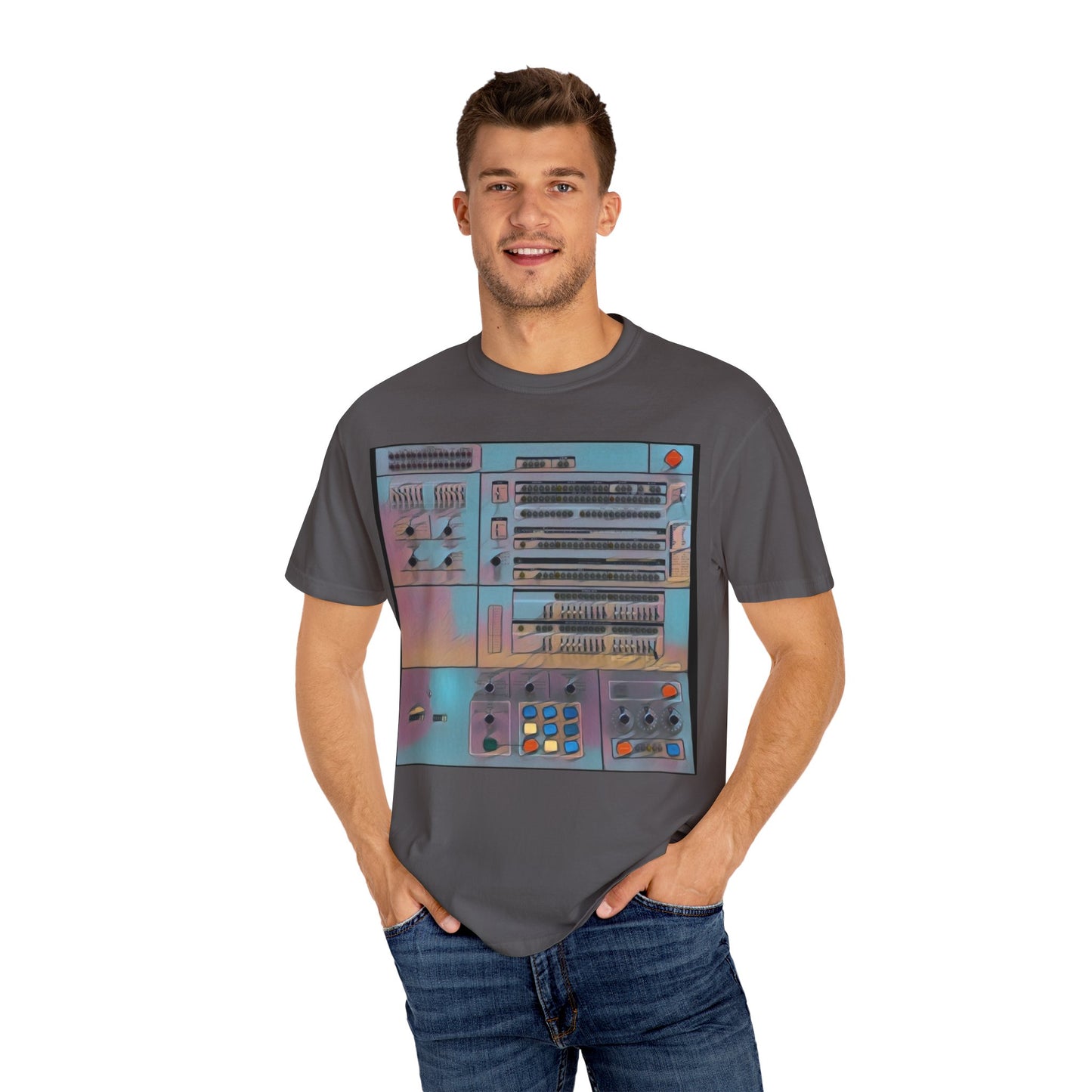 Classic Mainframe Computer Control Panel T-Shirt - Print Art Color