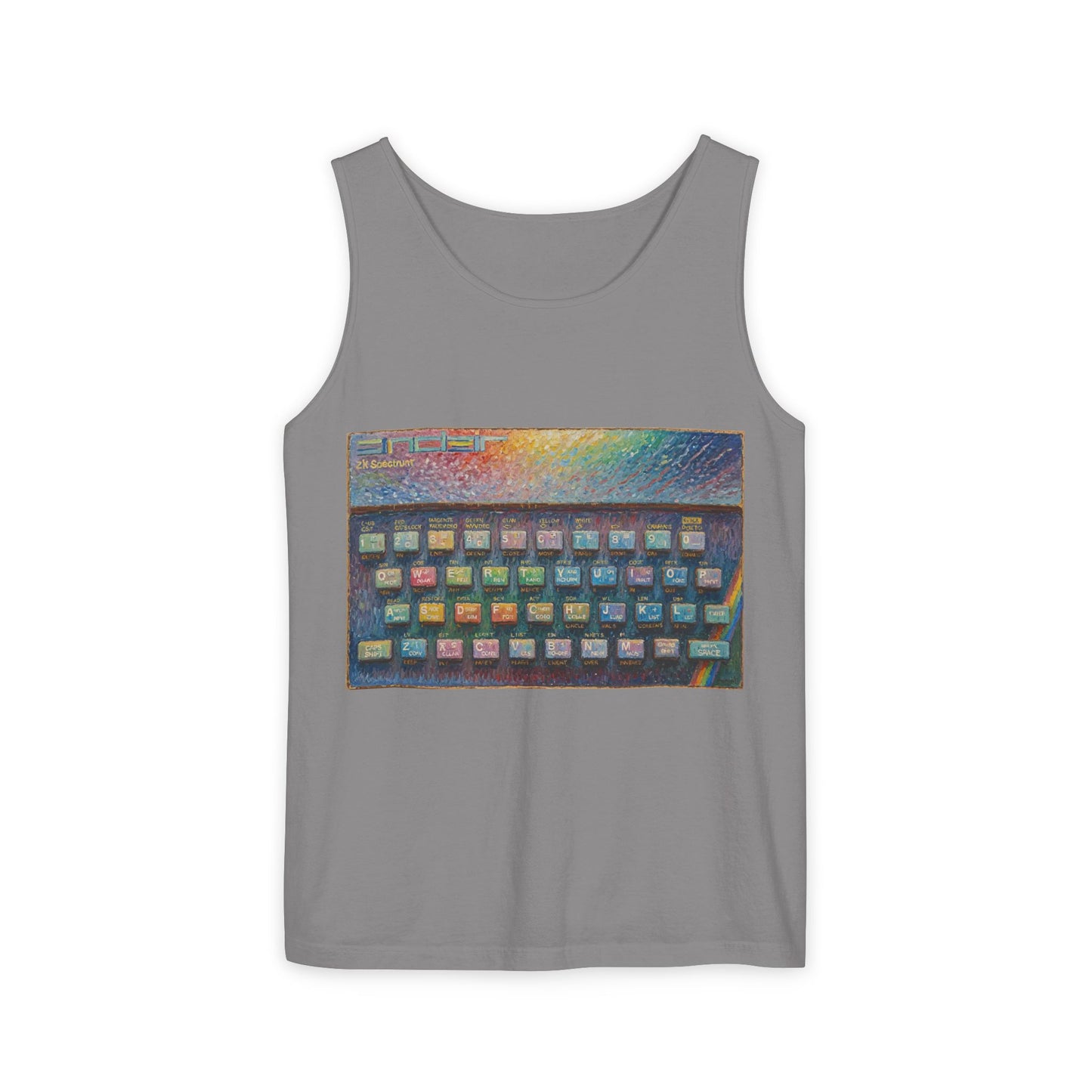 SINCLAIR ZX Spectrum Inspired Tank Top | Unisex Retro Graphic Tee for Tech Lovers, Summer Fashion, Gift for Nerds, Festival Wear, 80s Style