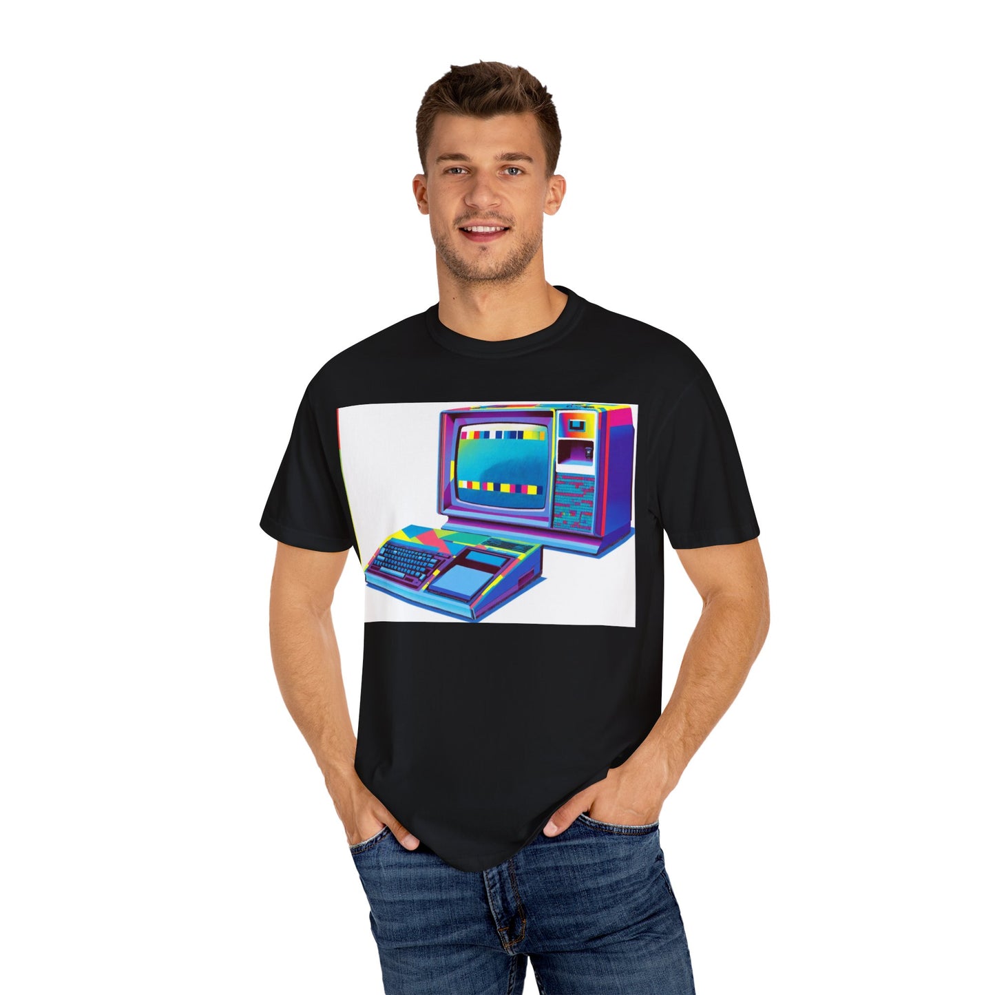 TI 99/4A Home Computer T-Shirt | Multi Color Modern Art | Ideal for tech enthusiasts and collectors