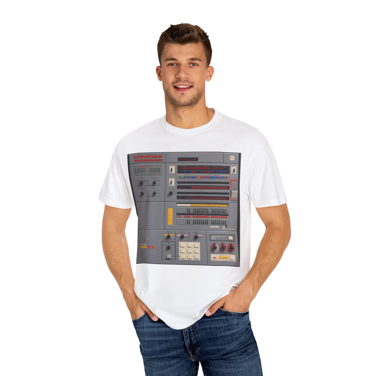 Classic Mainframe Computer Control Panel T-Shirt - Pixel Art Color