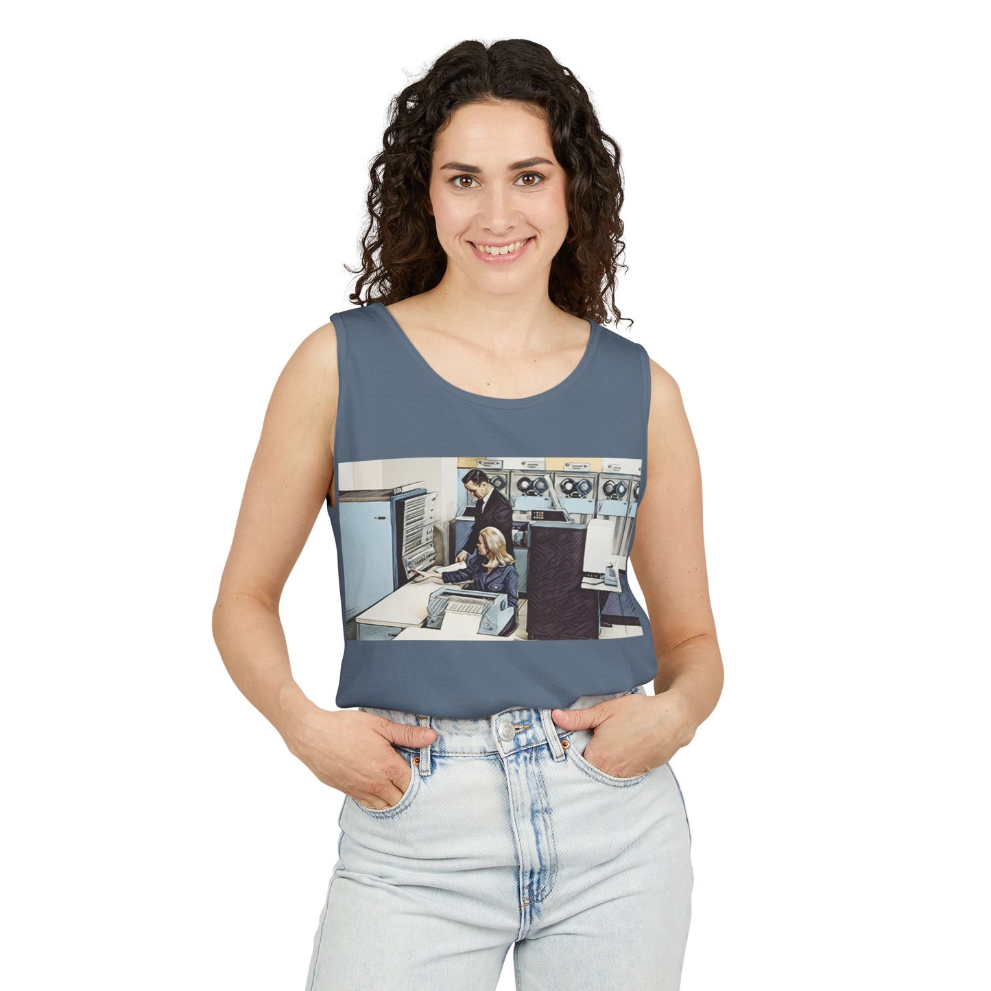 Mainframe Inspired Tank Top | Unisex Retro Graphic Tee for Tech Lovers, Summer Fashion, Gift for Nerds, Festival Wear, 80s Style