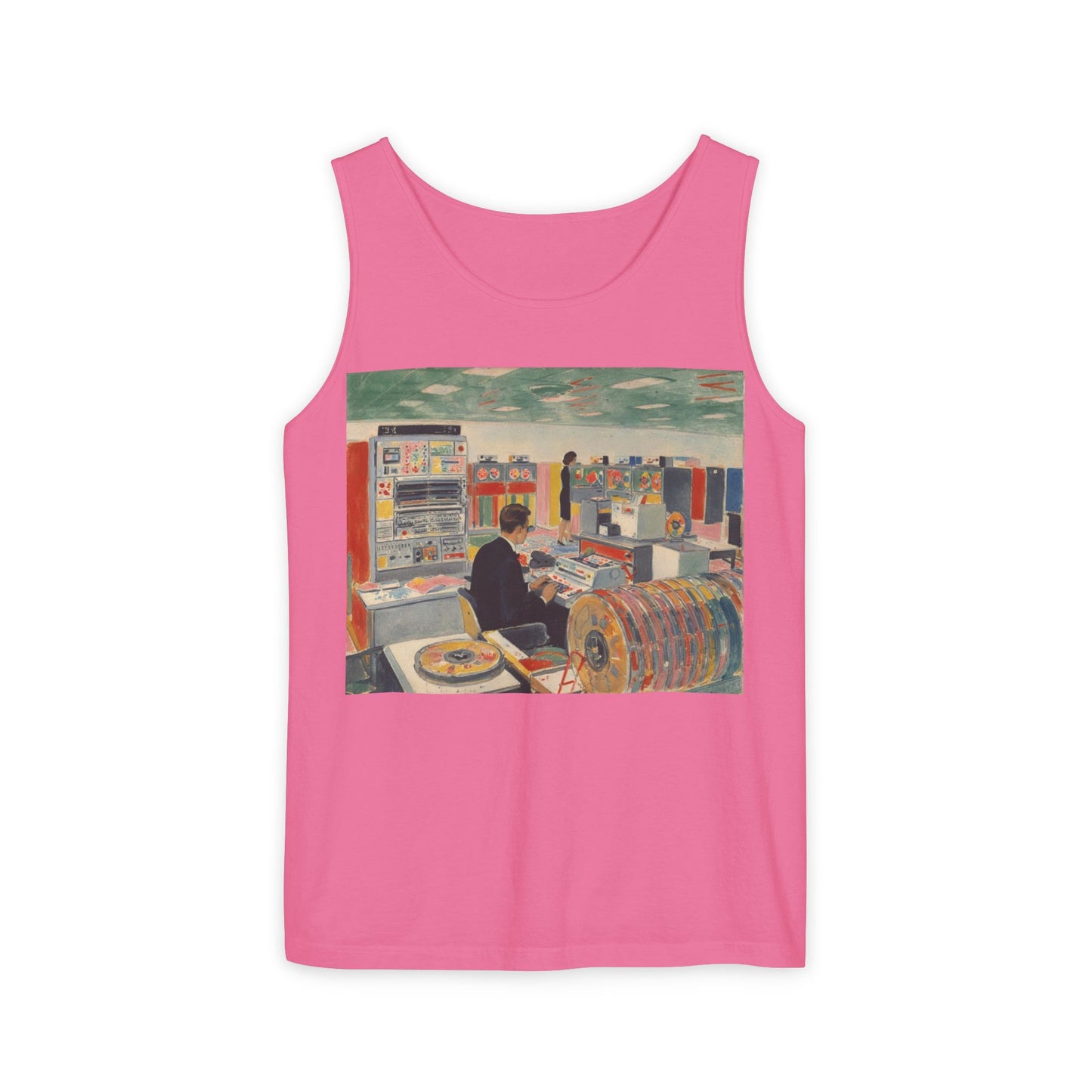 Mainframe Inspired #2 Tank Top | Unisex Retro Graphic Tee for Tech Lovers, Summer Fashion, Gift for Nerds, Festival Wear, 80s Style