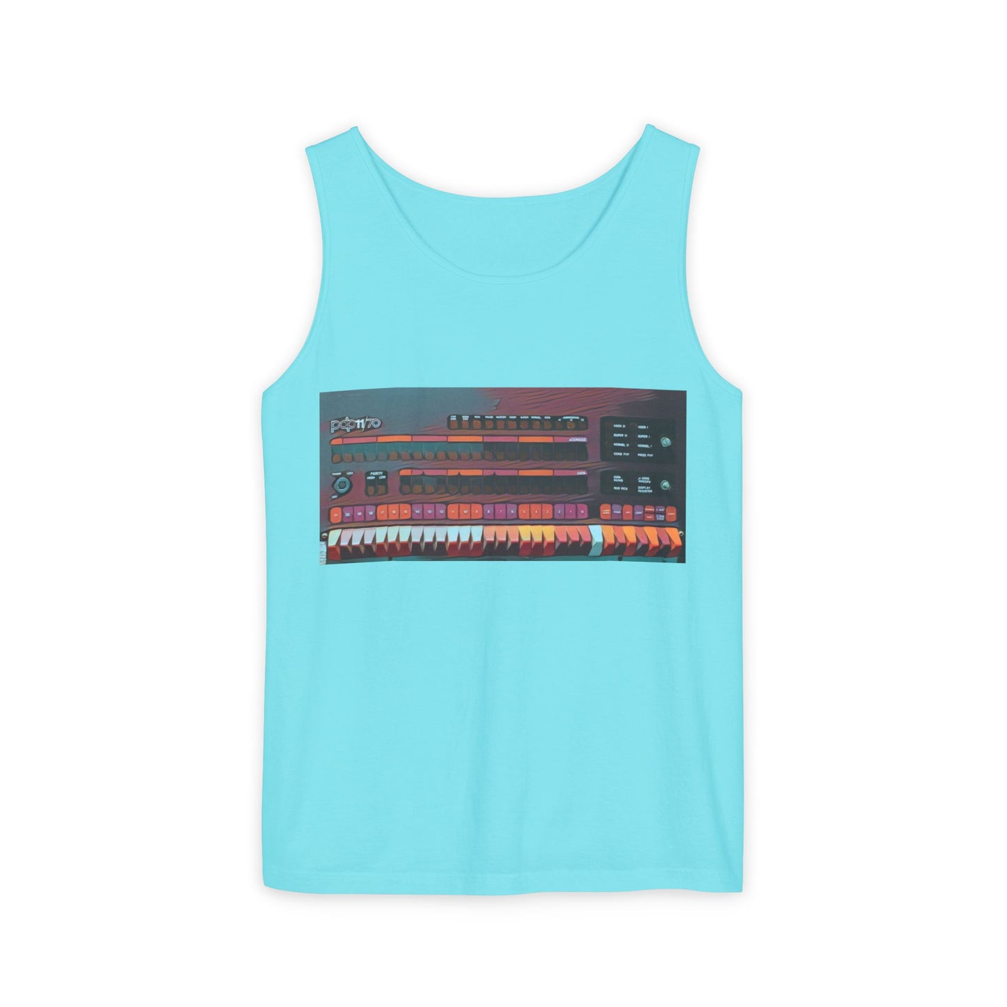 Mini Computer Inspired Tank Top | Unisex Retro Graphic Tee for Tech Lovers, Summer Fashion, Gift for Nerds, Festival Wear, 80s Style