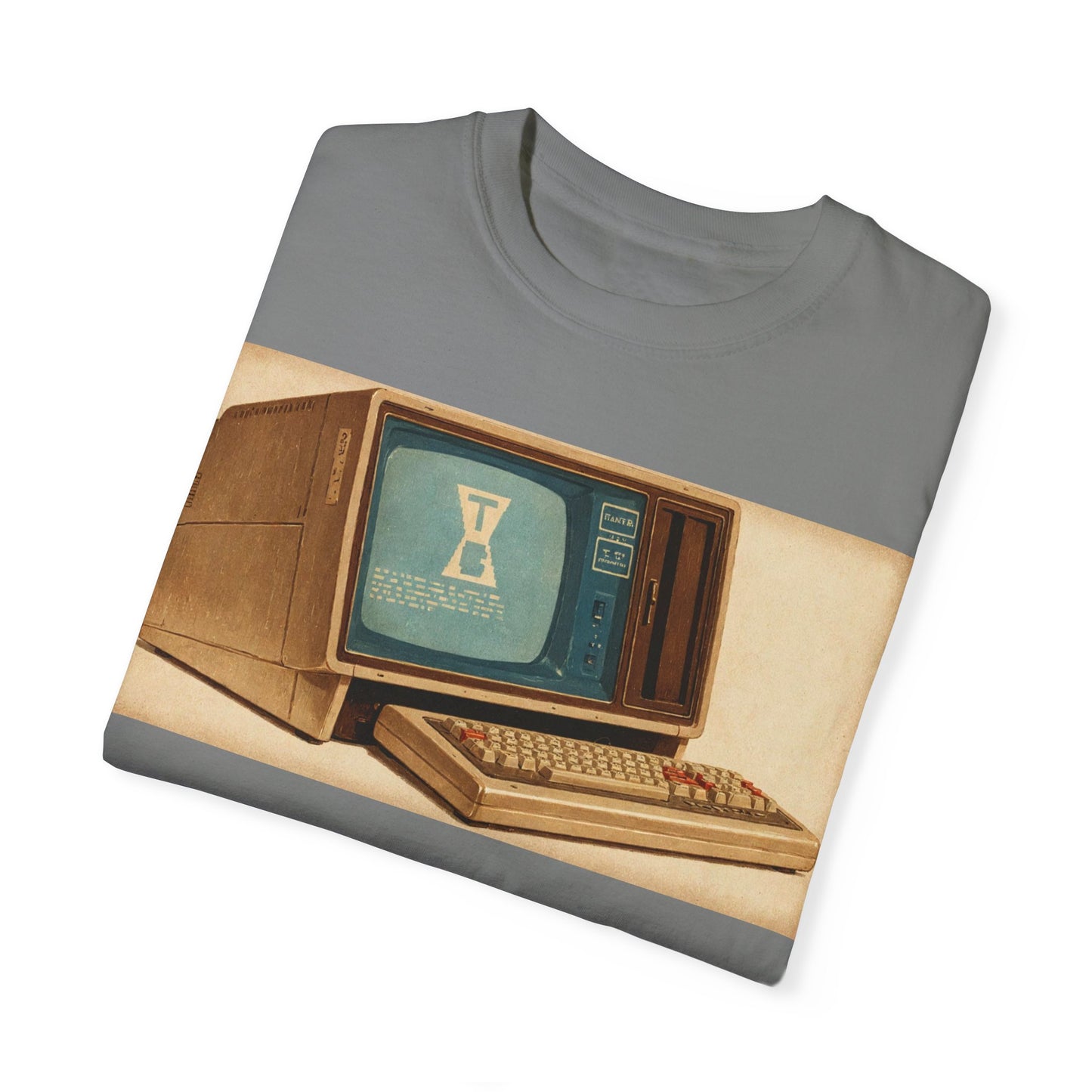 Classic Business Machine With Floppy Disk Bay T-Shirt - Mixed Art Sepia