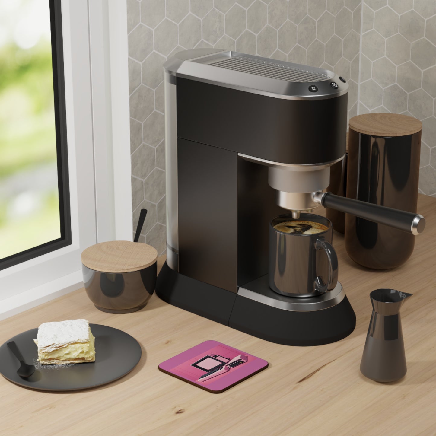 8 Bit Home Computer Coaster | Pixel Art Color | Especially for collectors and tech enthusiasts