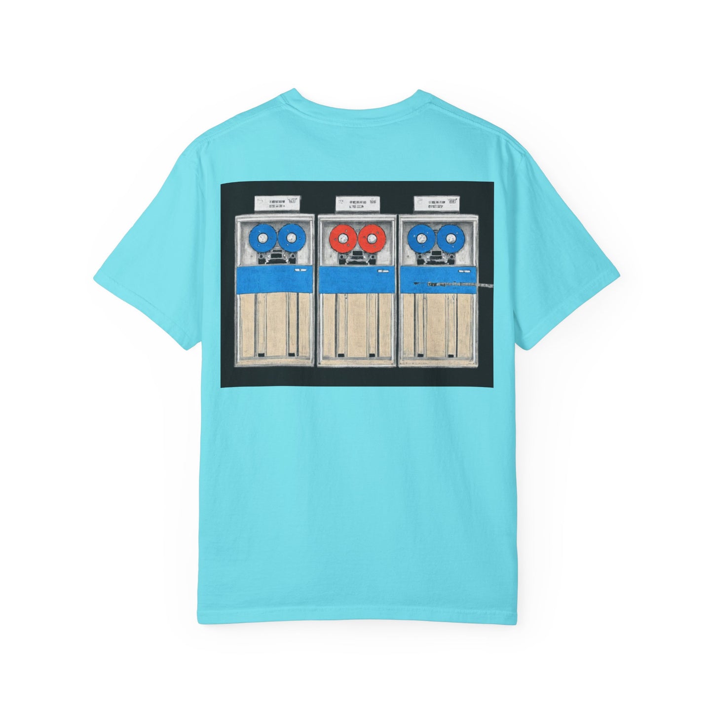 Classic Mainframe T-Shirt with tape storage units on back - Print Art Color