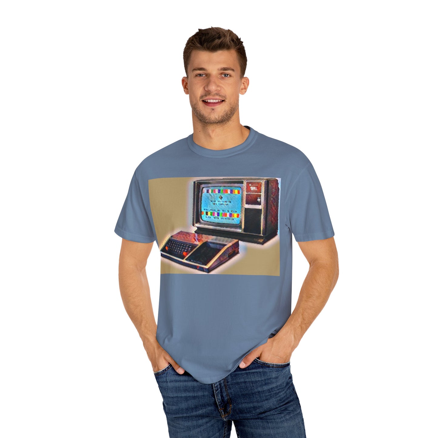TI 99/4A Home Computer T-Shirt | Water Art Color | Ideal for tech enthusiasts and collectors