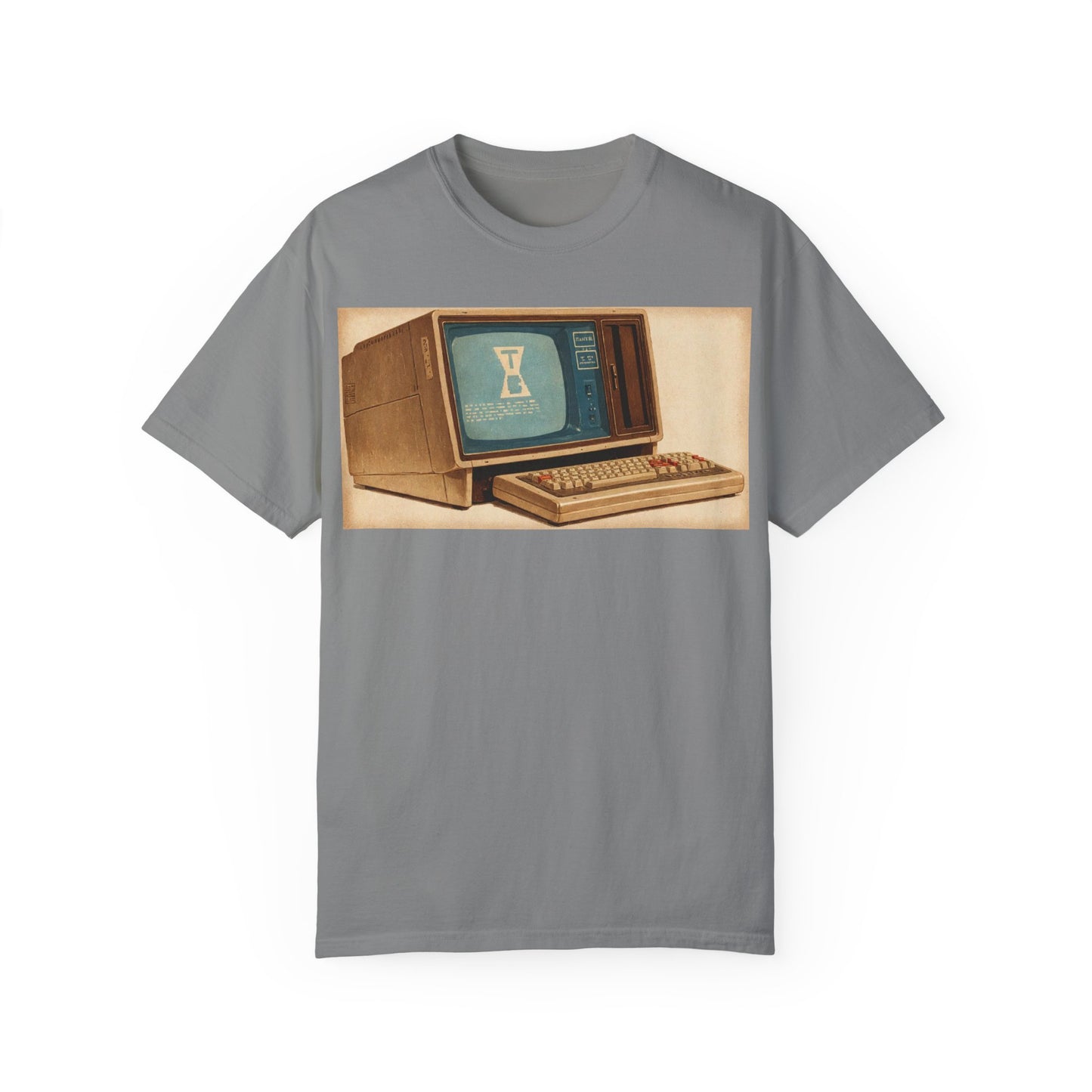 Classic Business Machine With Floppy Disk Bay T-Shirt - Mixed Art Sepia