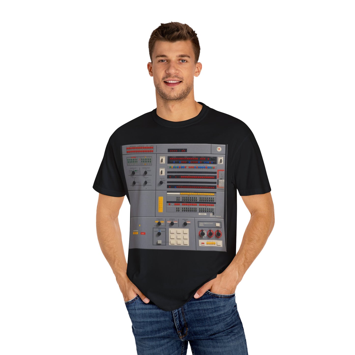 Classic Mainframe Computer Control Panel T-Shirt - Pixel Art Color