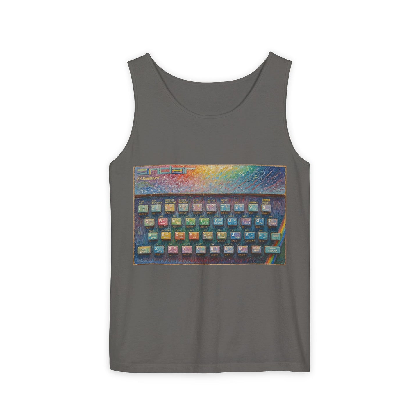 SINCLAIR ZX Spectrum Inspired Tank Top | Unisex Retro Graphic Tee for Tech Lovers, Summer Fashion, Gift for Nerds, Festival Wear, 80s Style