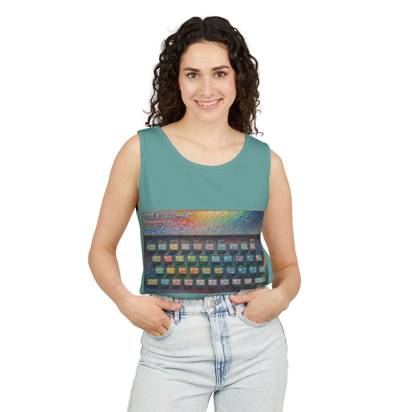 SINCLAIR ZX Spectrum Inspired Tank Top | Unisex Retro Graphic Tee for Tech Lovers, Summer Fashion, Gift for Nerds, Festival Wear, 80s Style