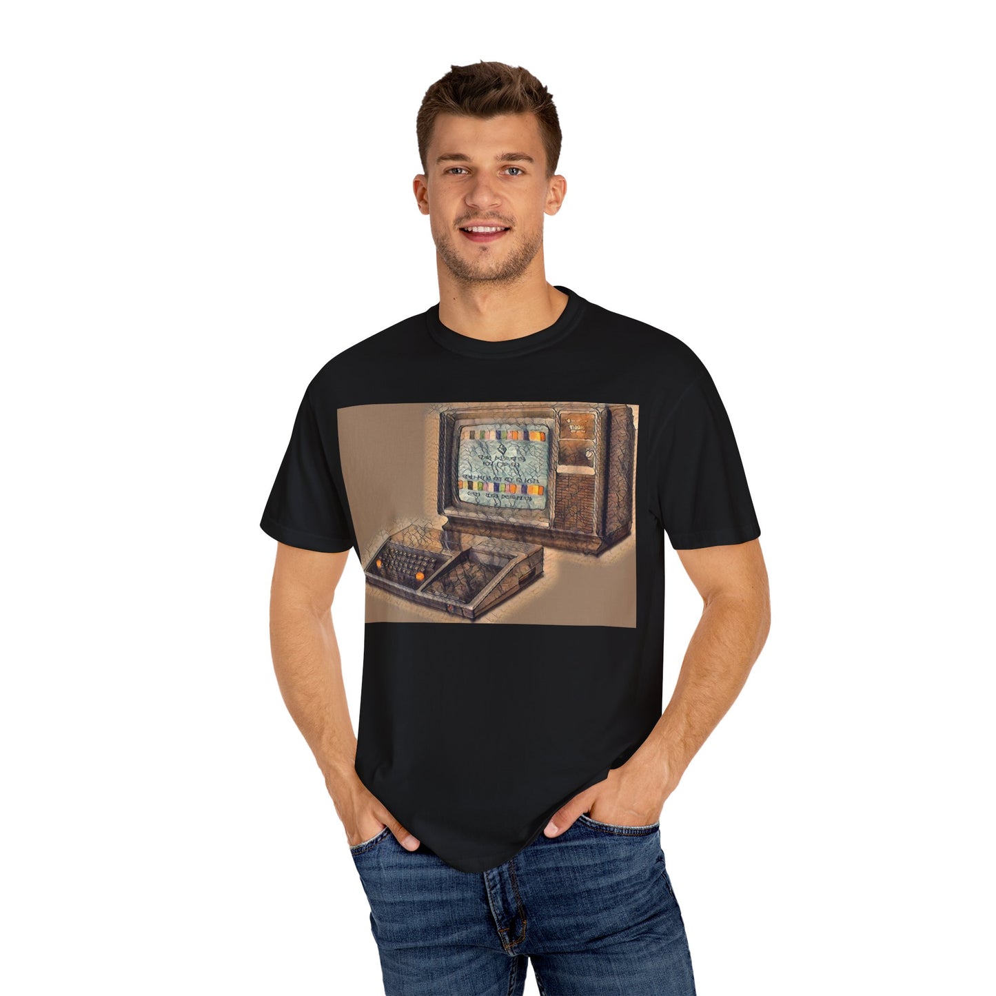 TI 99/4A Home Computer T-Shirt | Sepia/Color Art | Ideal for tech enthusiasts and collectors