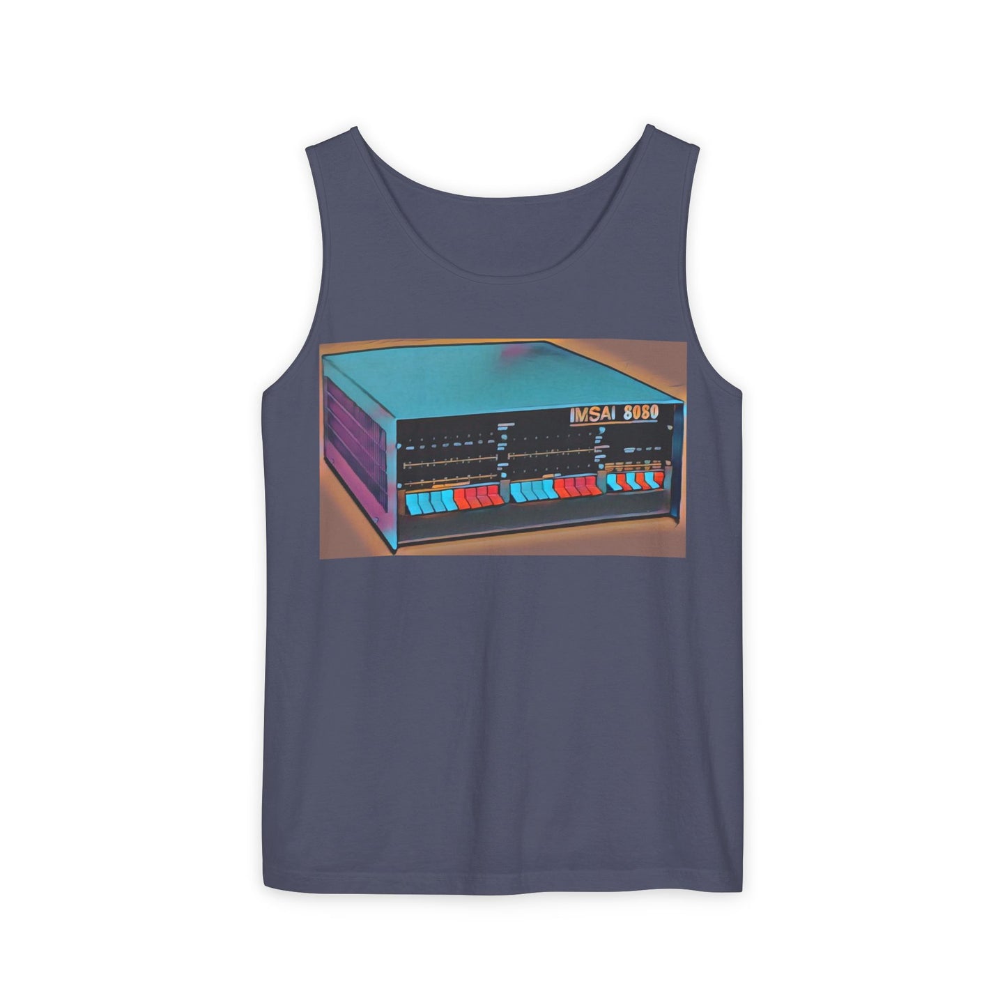 IMSAI 8080 Inspired Tank Top | Unisex Retro Graphic Tee for Tech Lovers, Summer Fashion, Gift for Nerds, Festival Wear, 80s Style