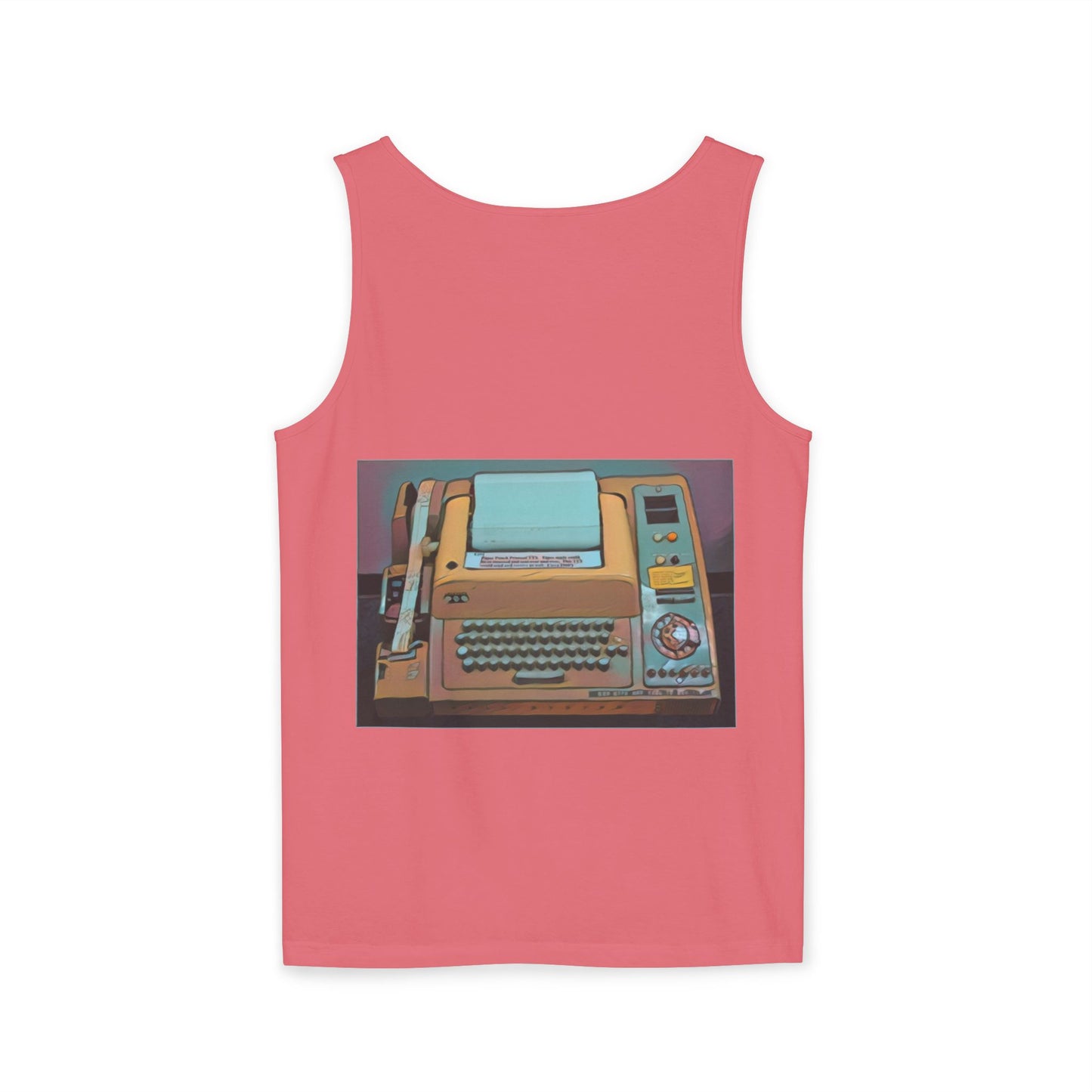 Mini Computer Inspired Tank Top | Unisex Retro Graphic Tee for Tech Lovers, Summer Fashion, Gift for Nerds, Festival Wear, 80s Style