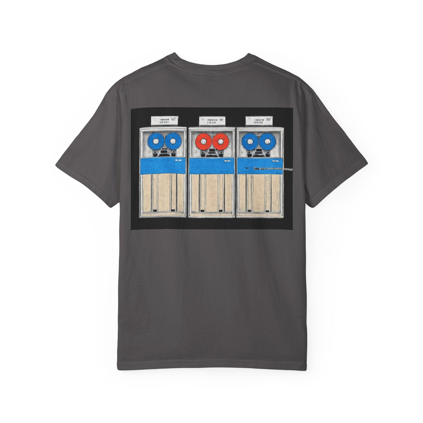 Classic Mainframe T-Shirt with tape storage units on back - Print Art Color