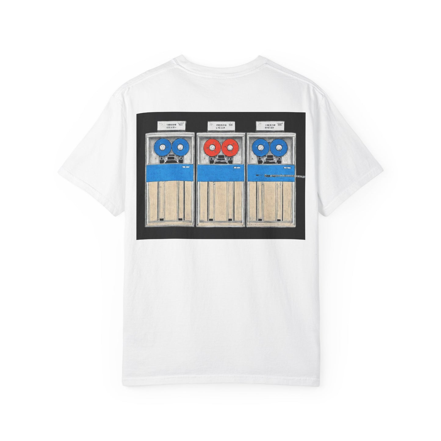Classic Mainframe T-Shirt with tape storage units on back - Print Art Color