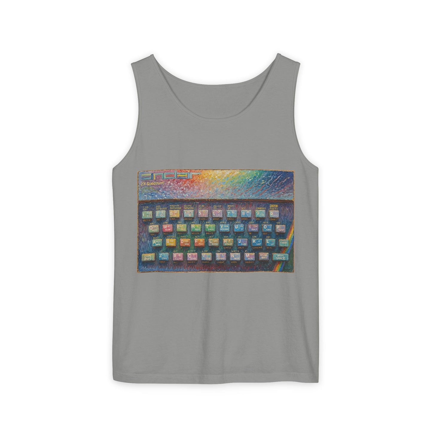 SINCLAIR ZX Spectrum Inspired Tank Top | Unisex Retro Graphic Tee for Tech Lovers, Summer Fashion, Gift for Nerds, Festival Wear, 80s Style