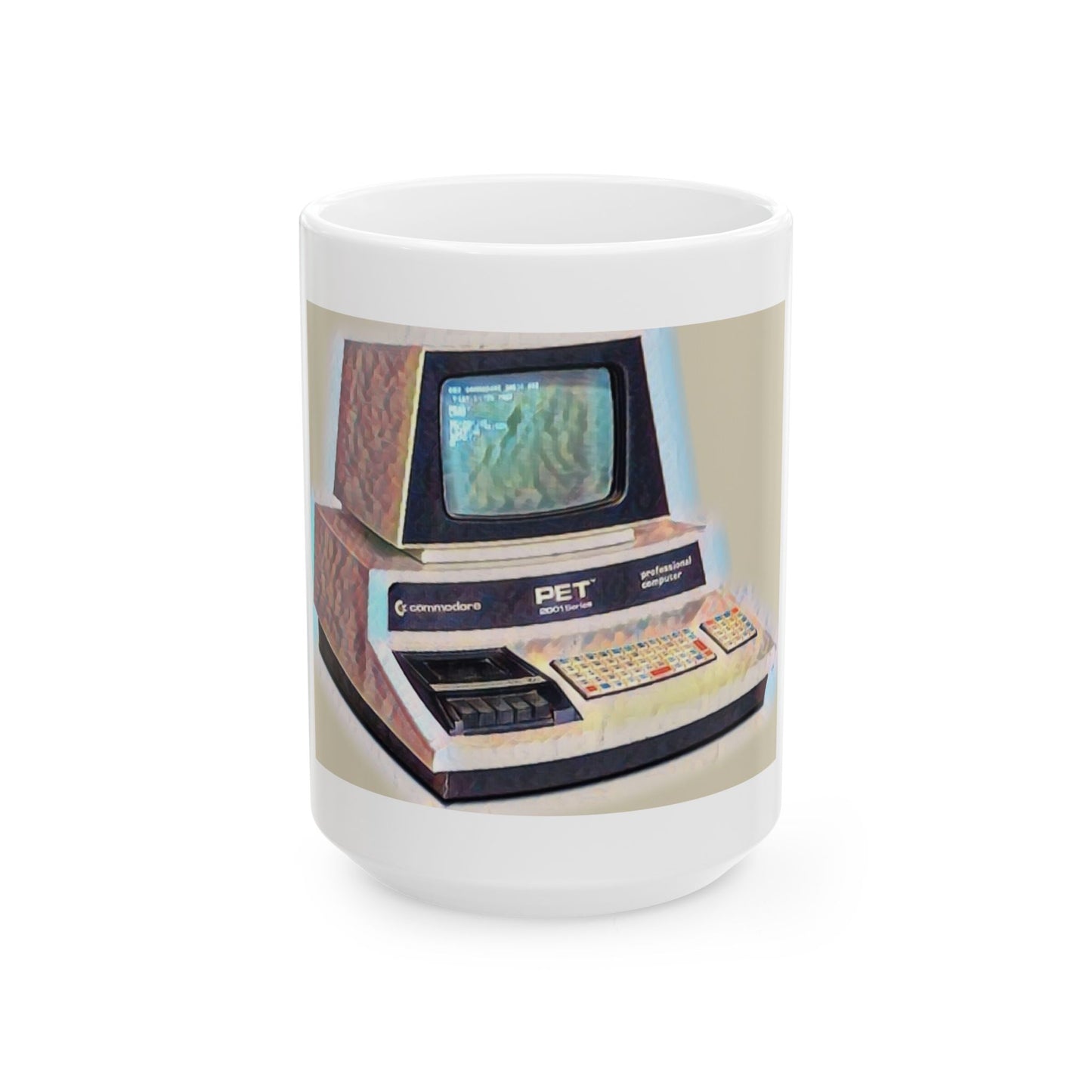 Vintage Computer Ceramic Mug | Retro PET Design | Perfect for Tech Lovers