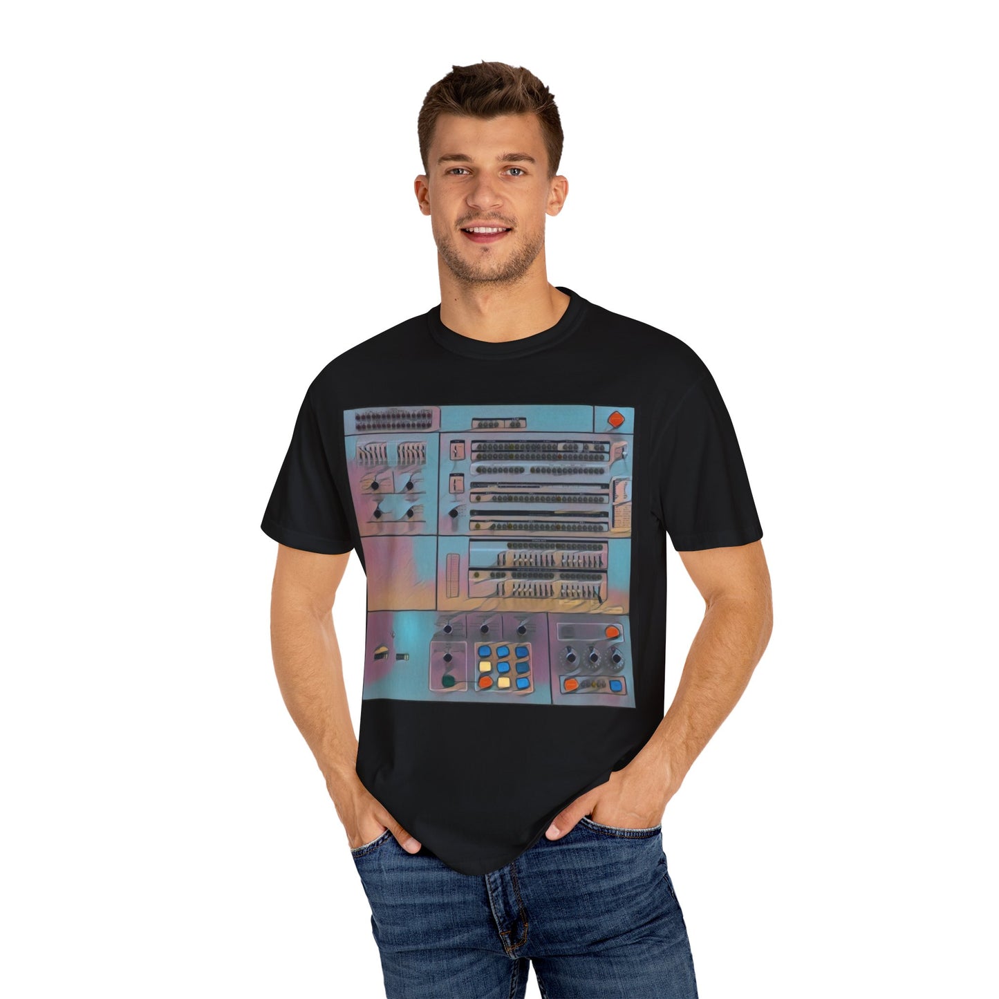 Classic Mainframe Computer Control Panel T-Shirt - Print Art Color