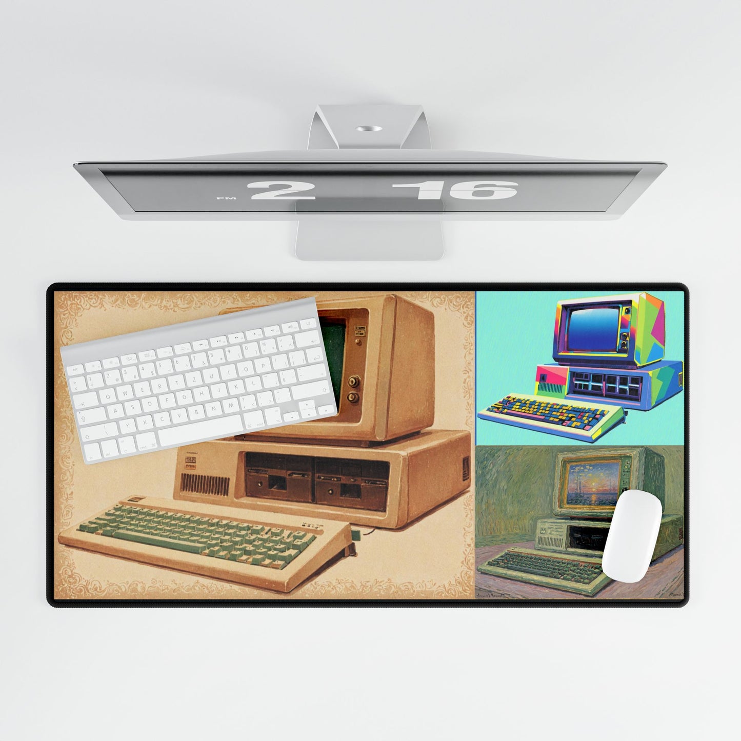 Classic PC Inspired Office Desk Mat, Retro Desk Pad, Unique Workspace Decor, Computer Accessories, Gift for Professionals