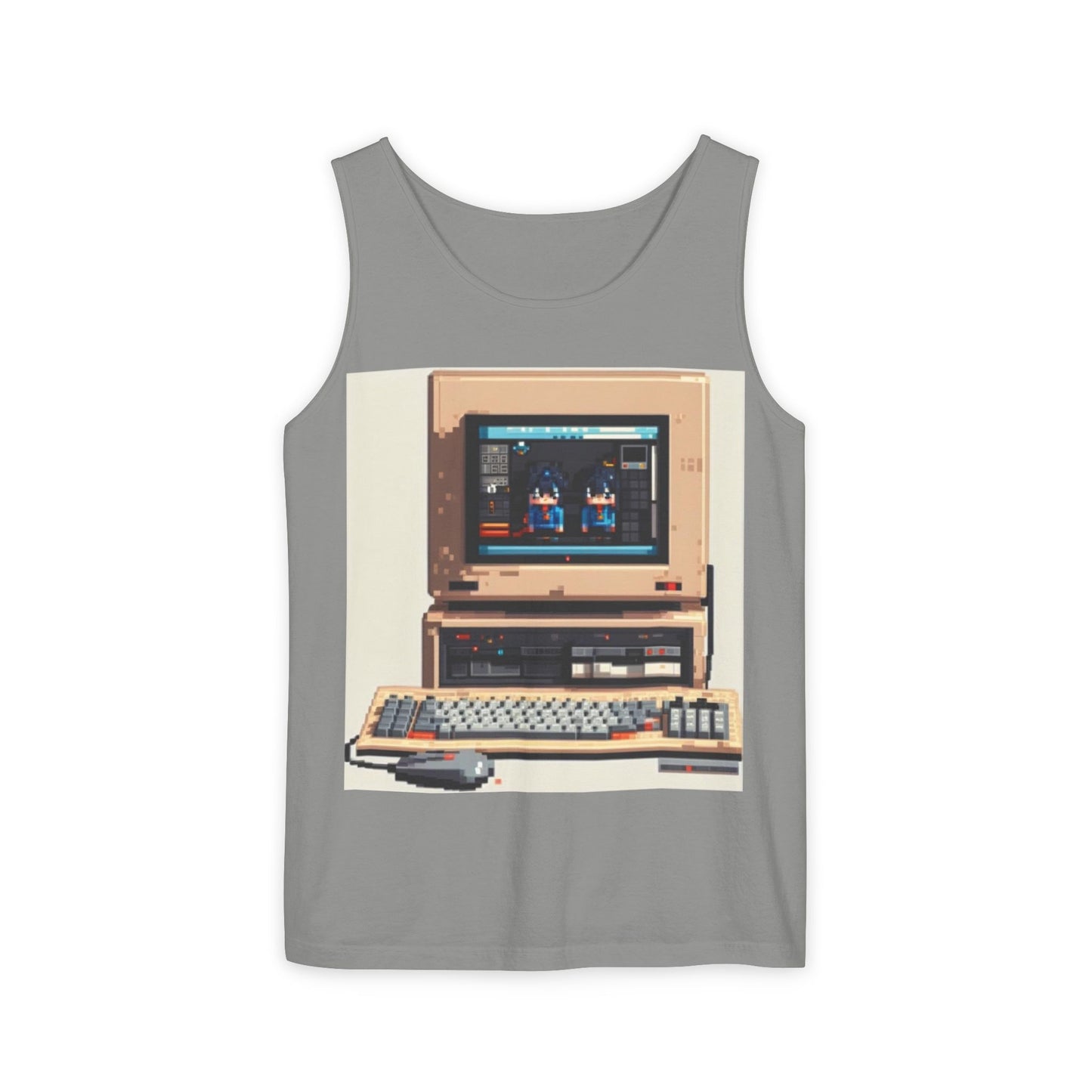 Classic business machine inspired Tank Top | Pixel-Color Art | Unisex Retro Graphic Tee for Tech Lovers, Summer Fashion, Gift for Nerds, Festival Wear, 80s Style