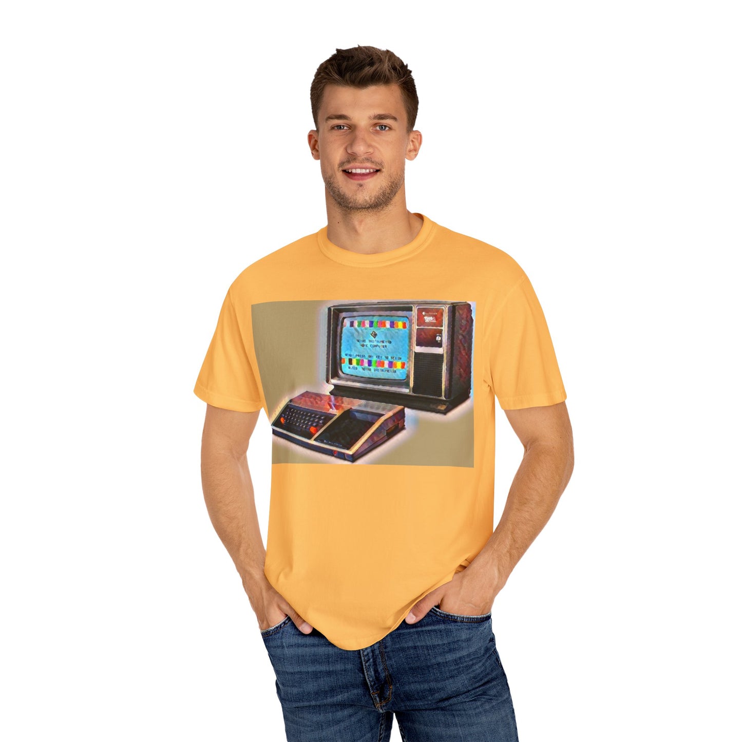 TI 99/4A Home Computer T-Shirt | Water Art Color | Ideal for tech enthusiasts and collectors